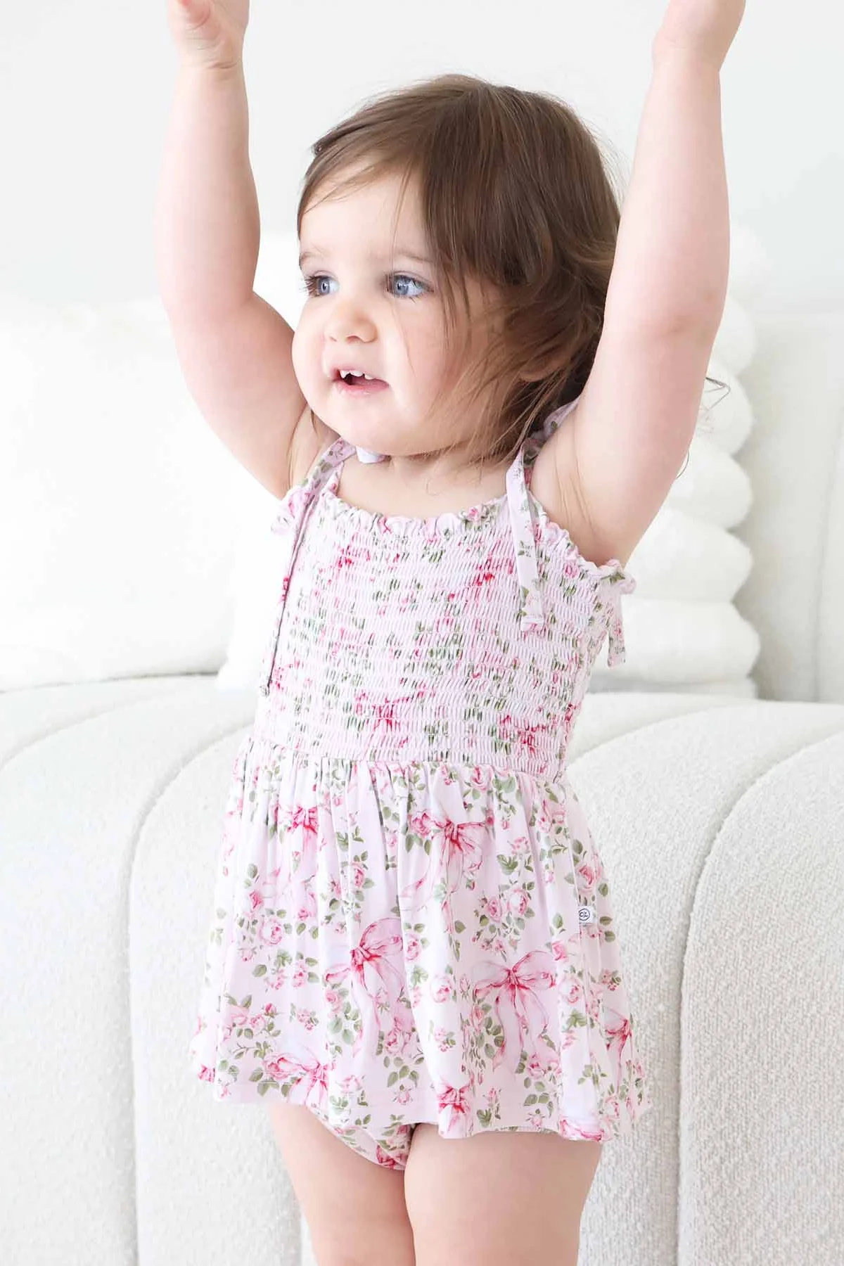 Smocked Twirl Bodysuit | Bows in Bloom - Image 5
