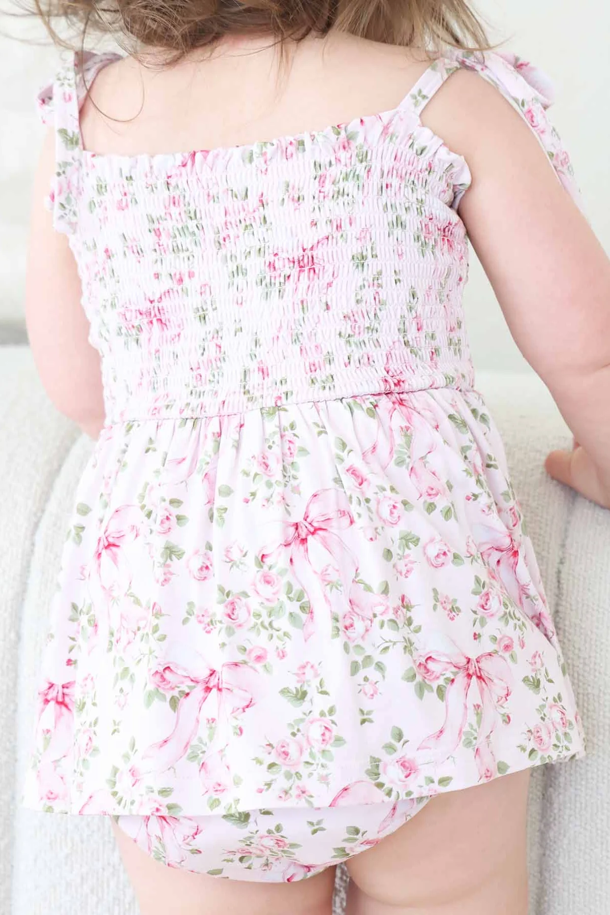 Smocked Twirl Bodysuit | Bows in Bloom - Image 6