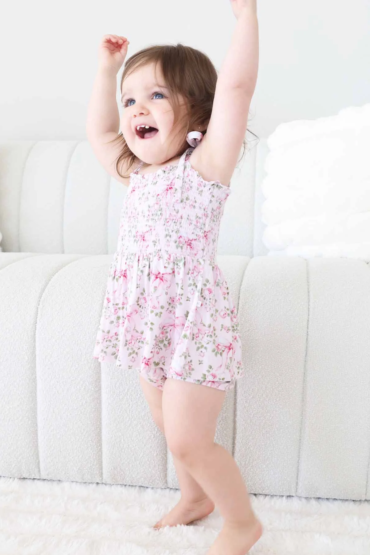 Smocked Twirl Bodysuit | Bows in Bloom - Image 8