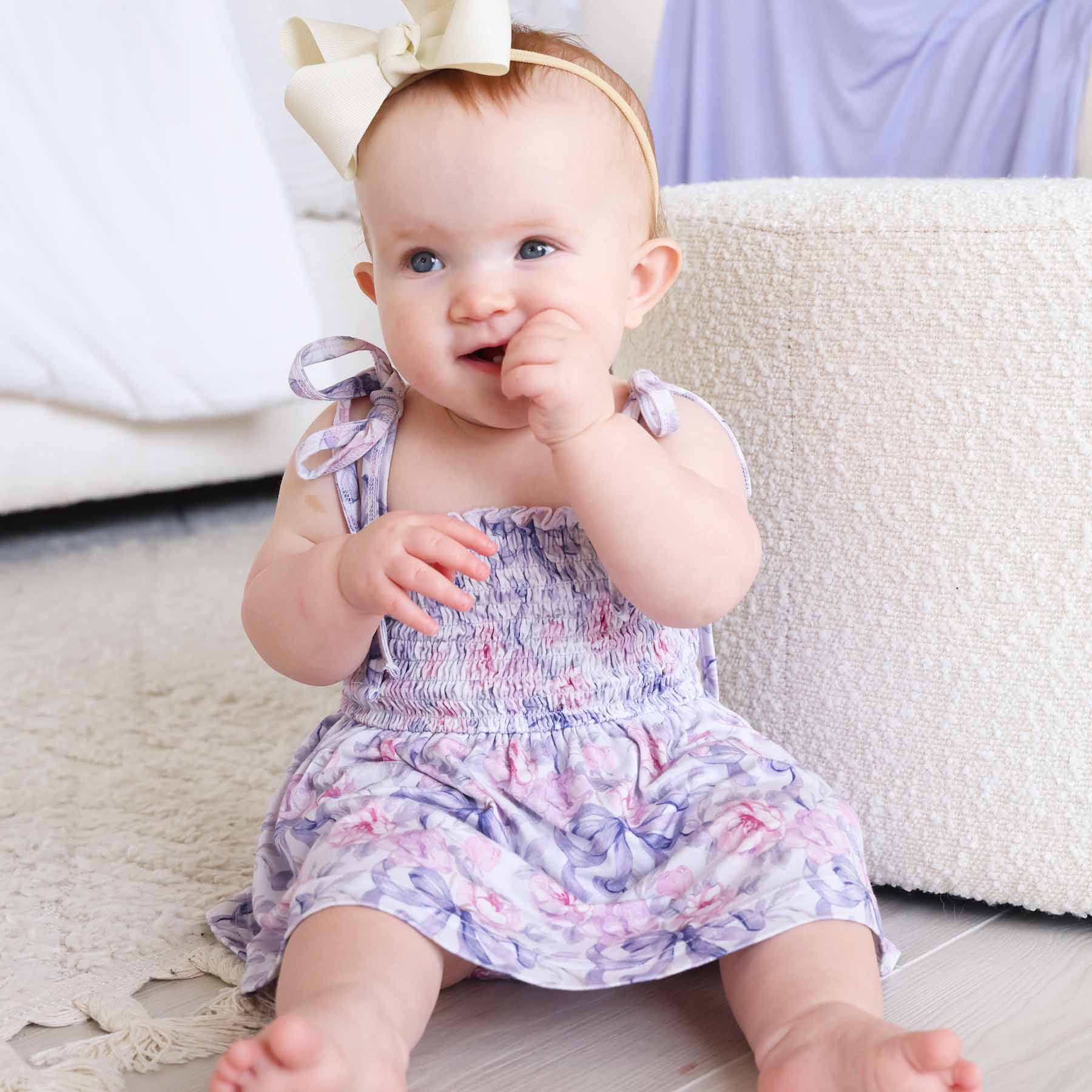 Smocked Twirl Bodysuit | Leighton's Lavender - Image 11