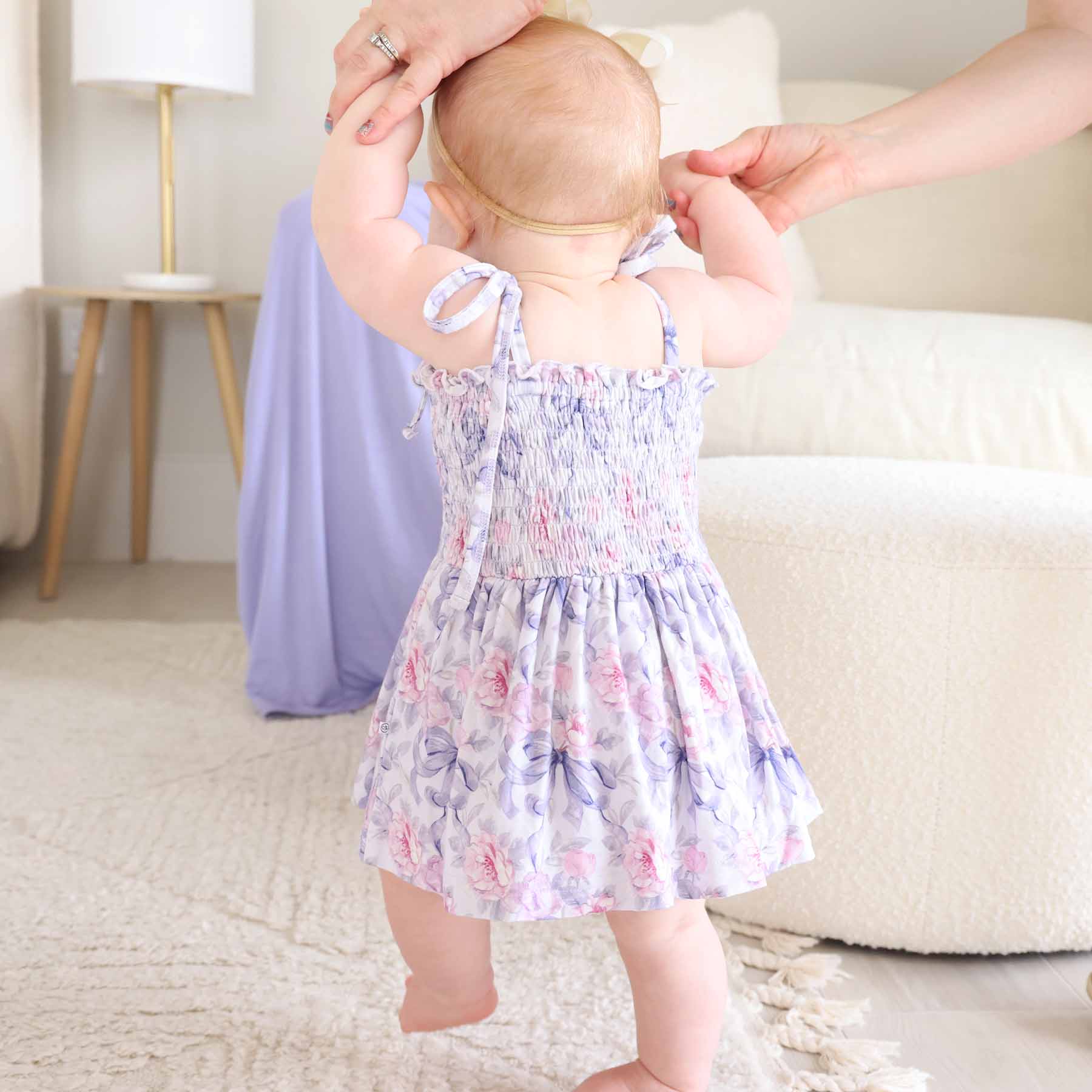 Smocked Twirl Bodysuit | Leighton's Lavender - Image 4