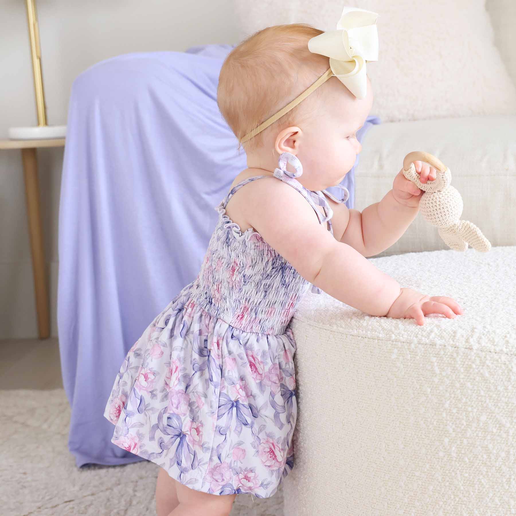 Smocked Twirl Bodysuit | Leighton's Lavender - Image 6