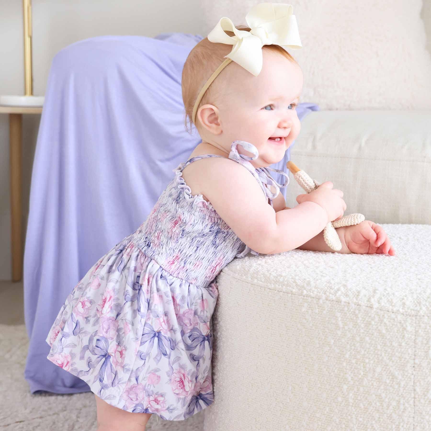 Smocked Twirl Bodysuit | Leighton's Lavender - Image 9