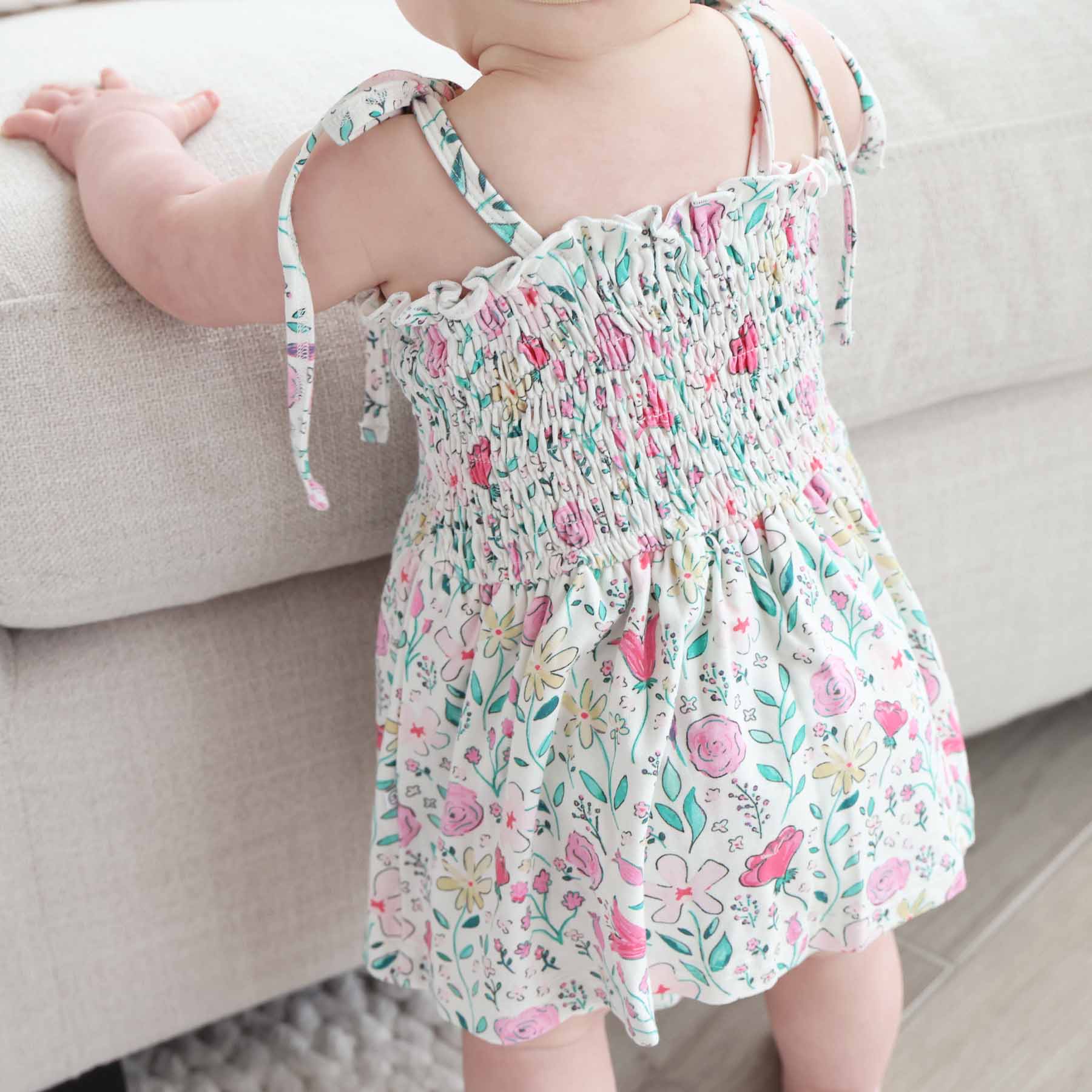 Smocked Twirl Bodysuit | Paris Petals - Image 11