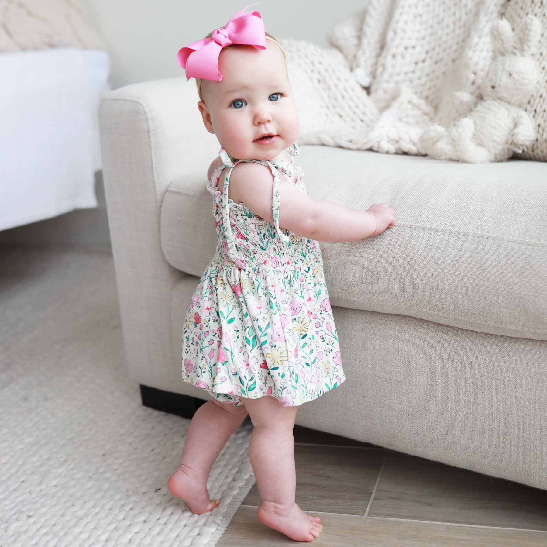 Smocked Twirl Bodysuit | Paris Petals - Image 5