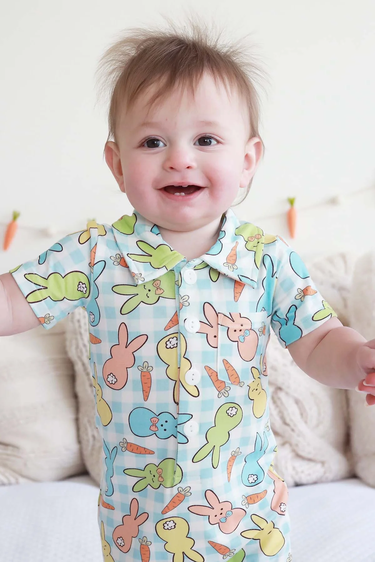 Snuggle Bunny Button Romper | Blue - Image 12