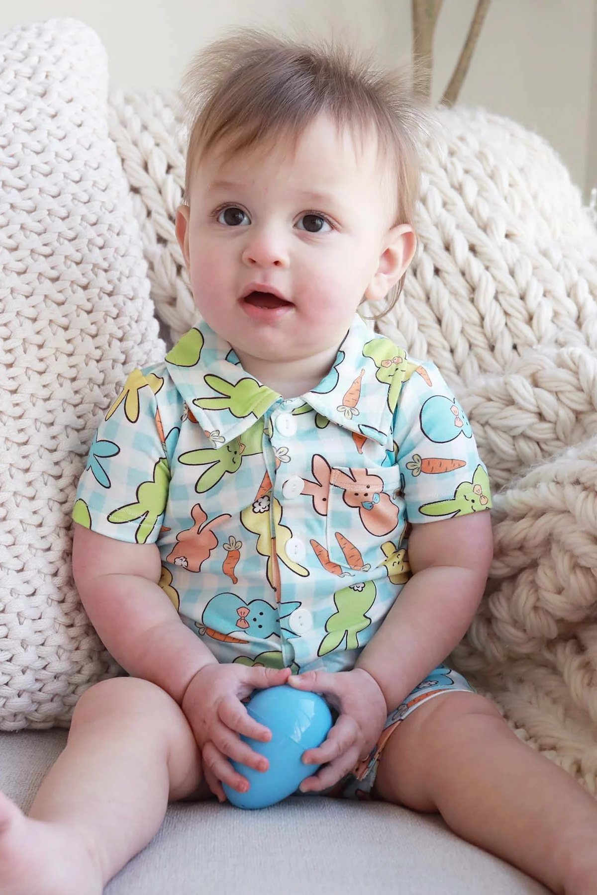 Snuggle Bunny Button Romper | Blue - Image 13