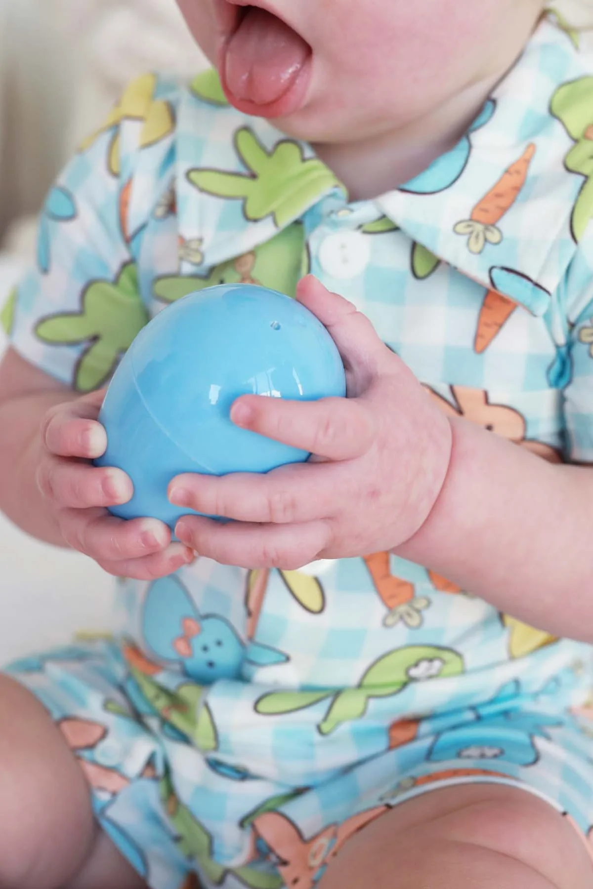 Snuggle Bunny Button Romper | Blue - Image 4