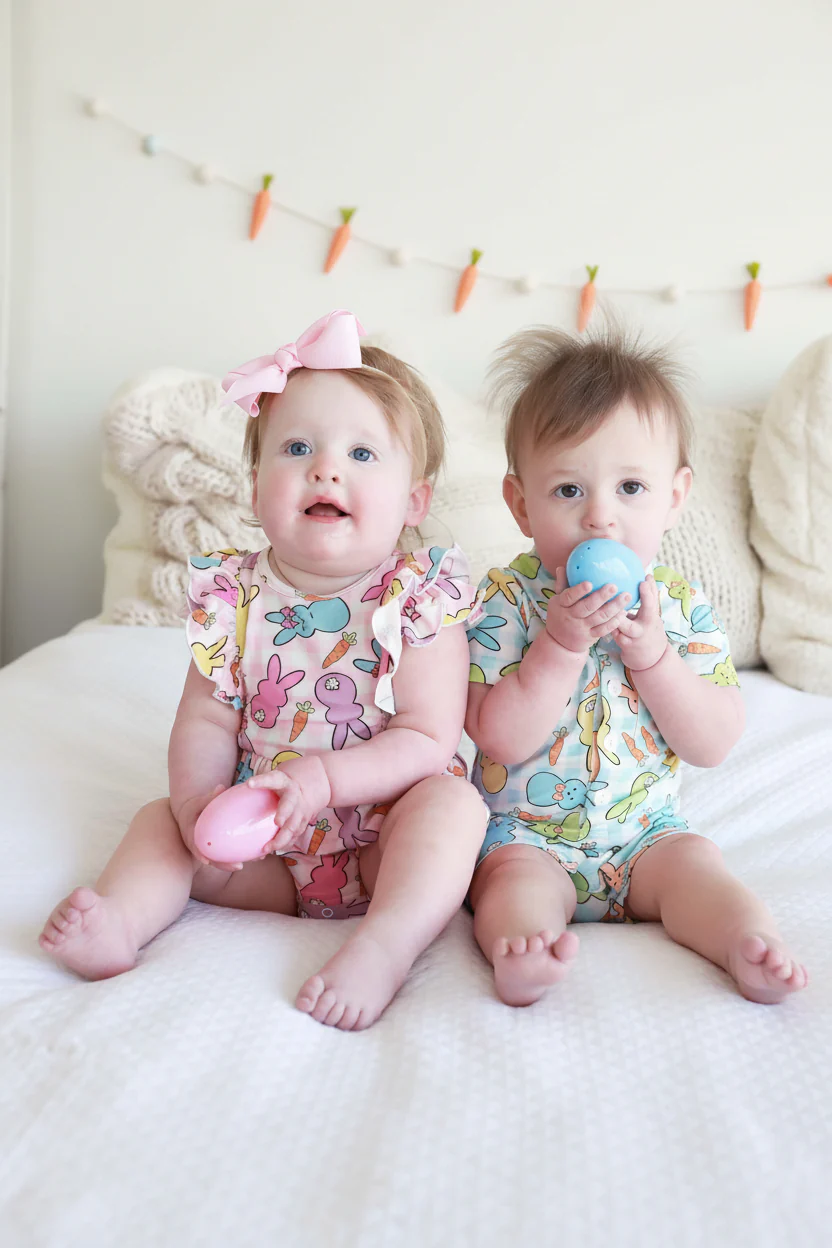 Snuggle Bunny Button Romper | Blue - Image 5