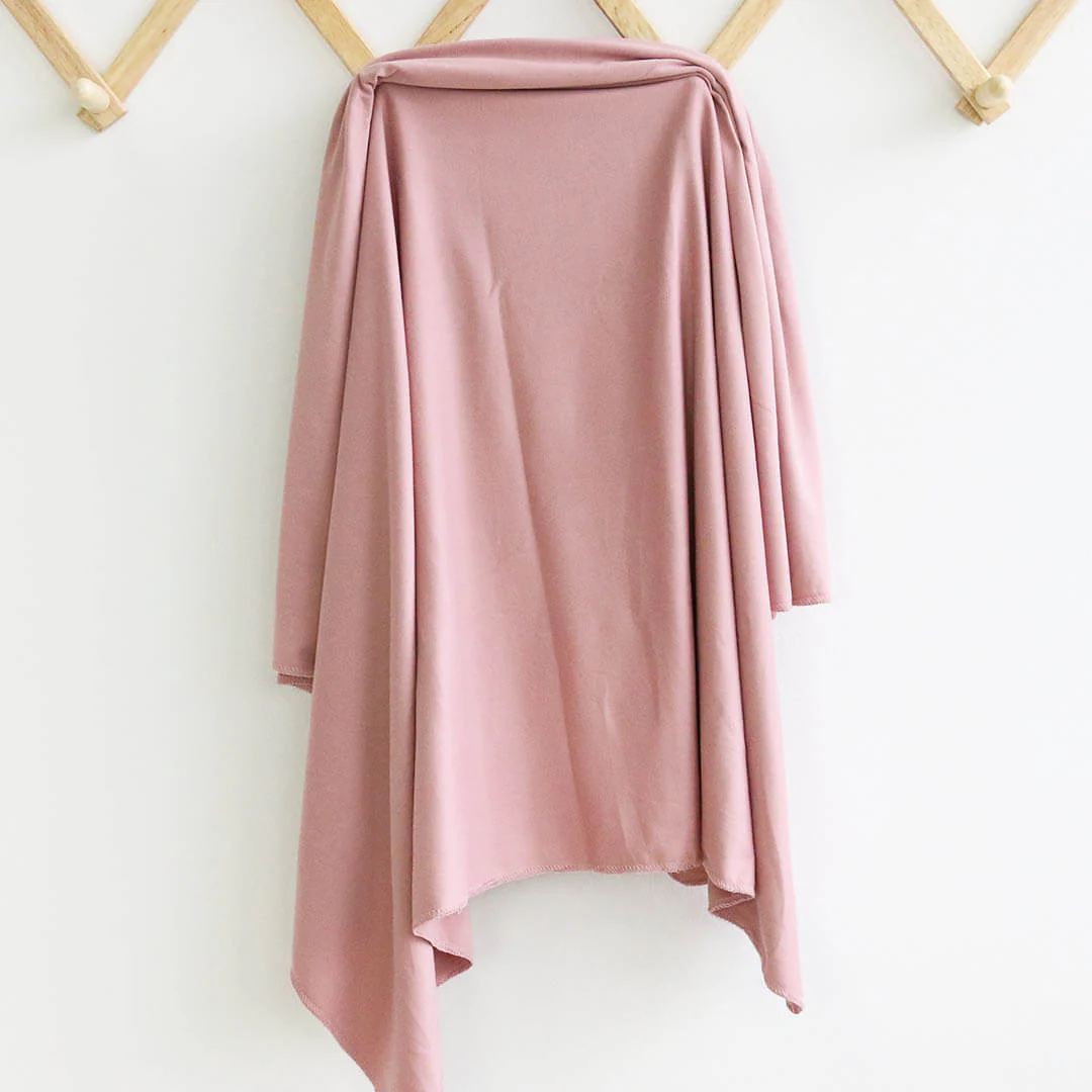 Solid Mauve Bamboo Knit Swaddle Blanket - Image 5