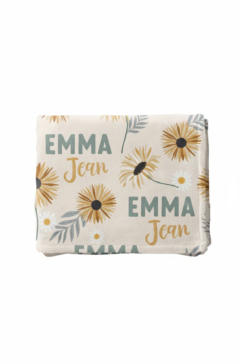 Sunday's Daisy Personalized Kids Blanket - Image 2