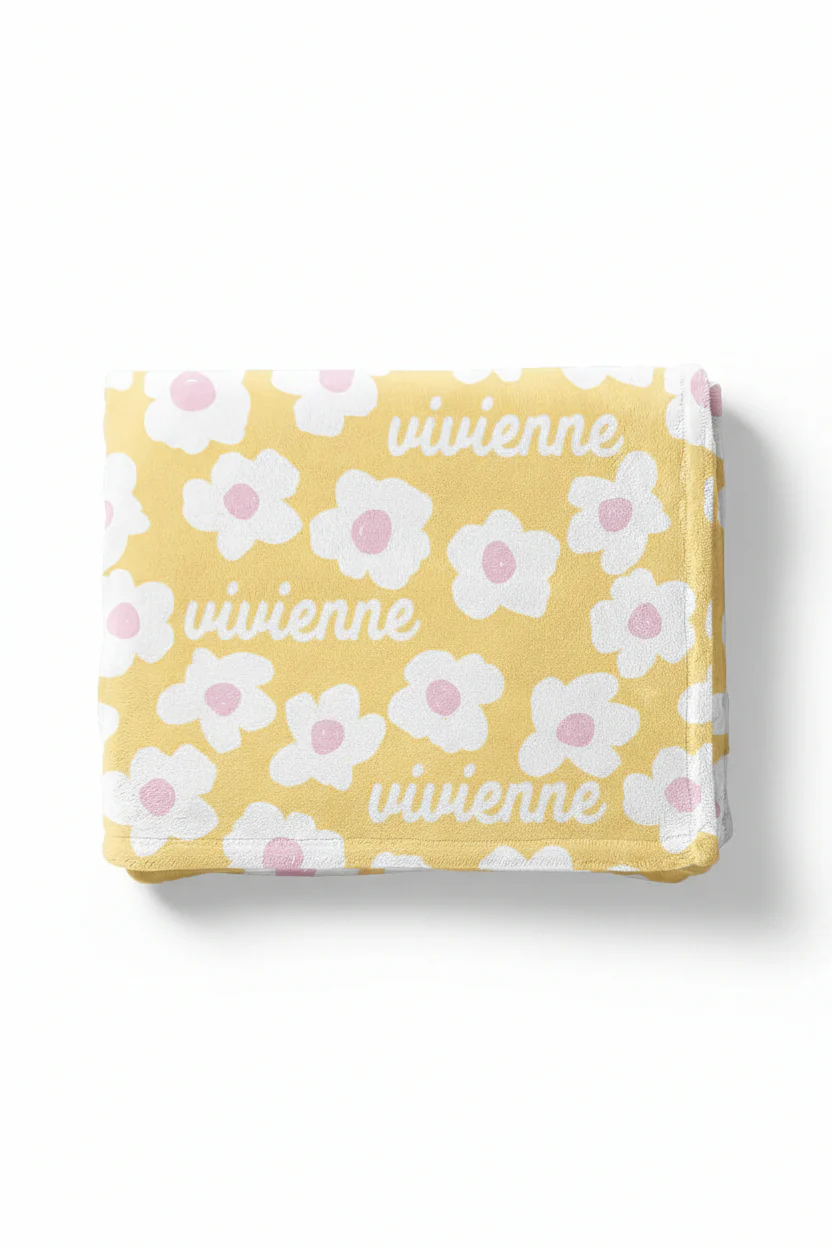 Sunshine Daisy Personalized Kids Blanket