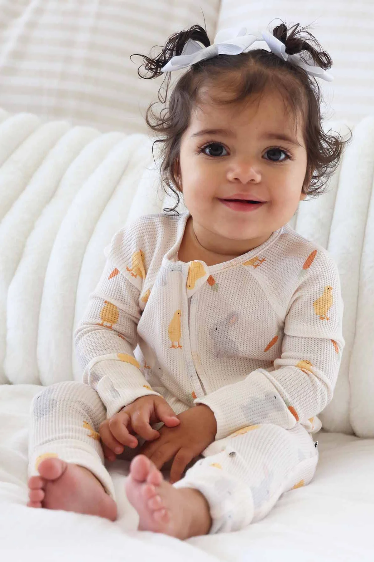 Sweet Peep Bamboo Waffle Convertible Zip Romper - Image 4