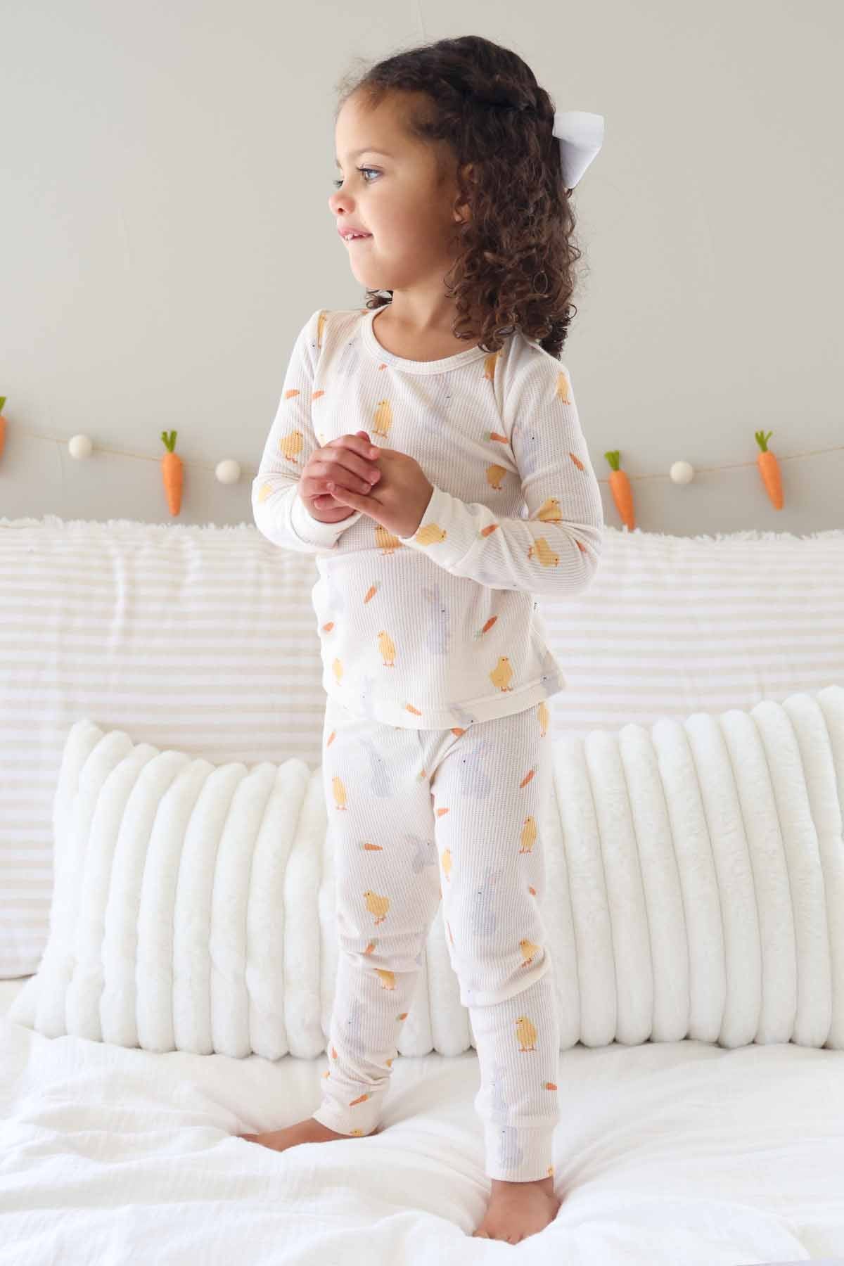 Sweet Peep Bamboo Waffle Two Piece Pajama Set - Image 5