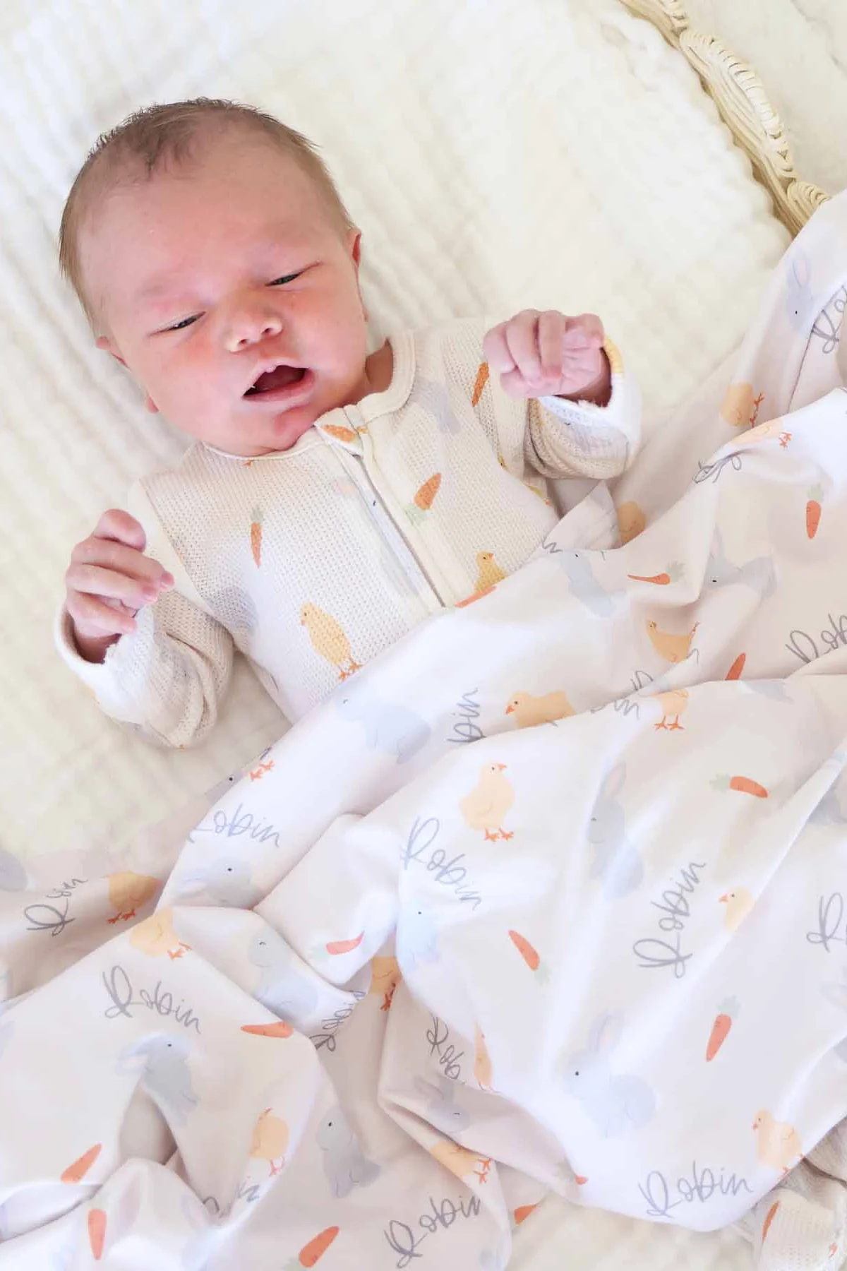 Sweet Peep Personalized Swaddle Blanket - Image 3