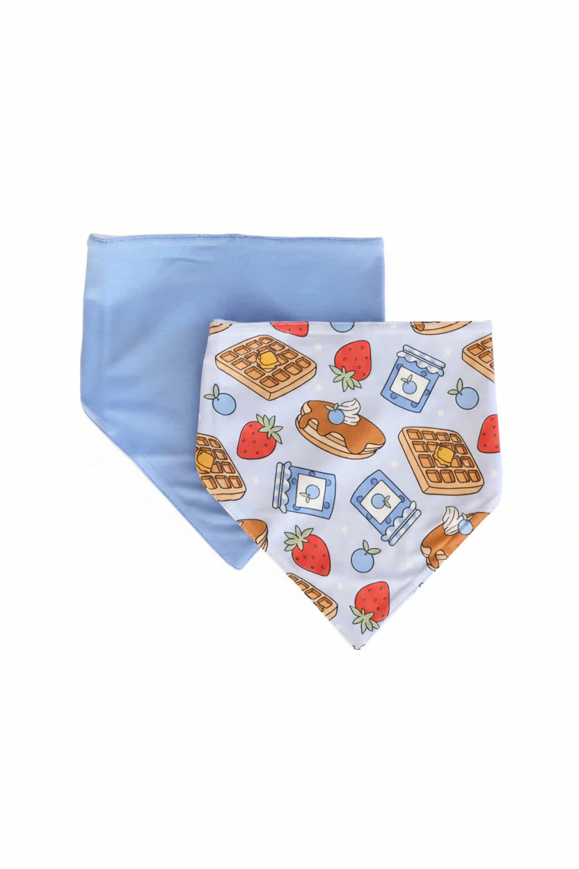 Sweet Stacks 2pc Bandana Bibs | Blue