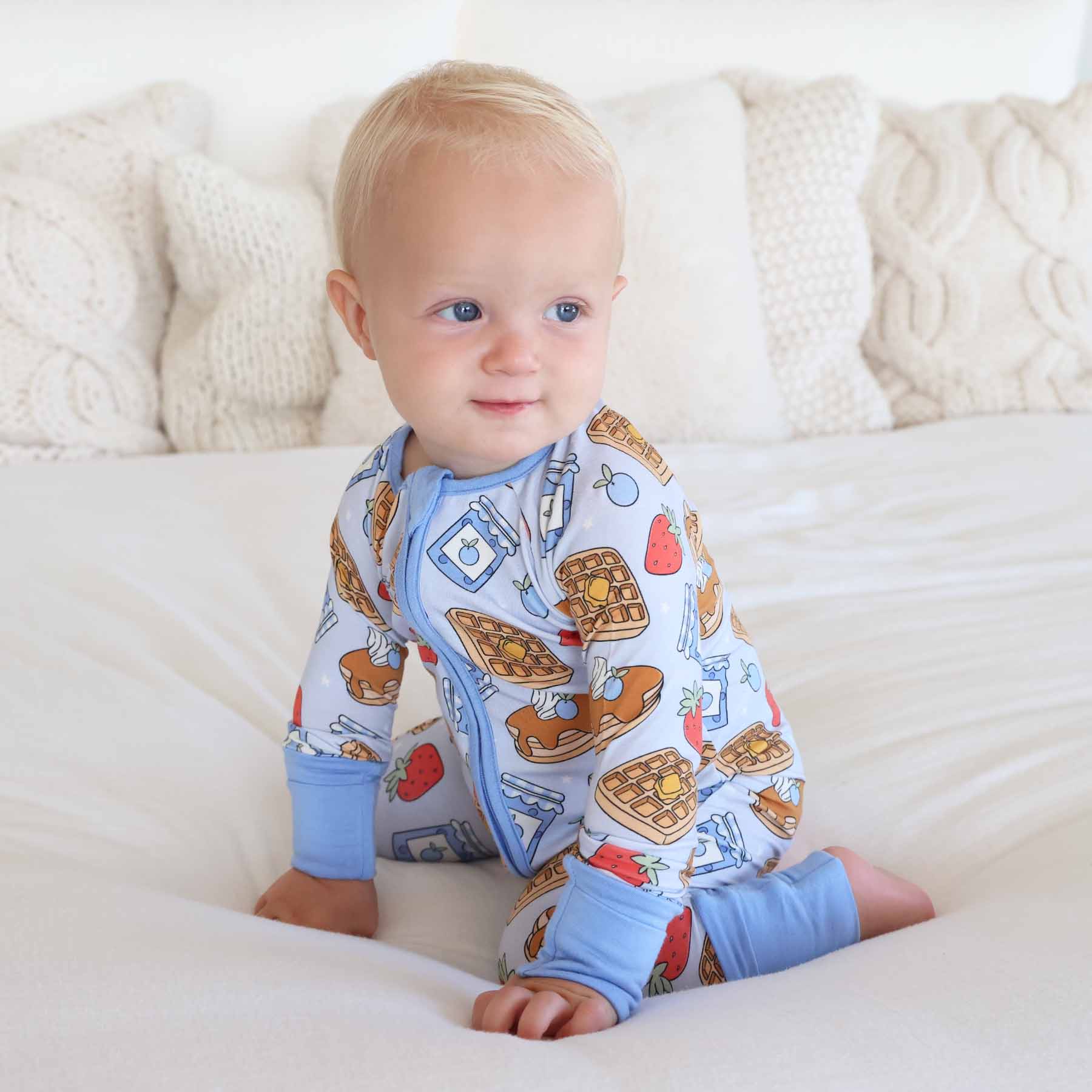 Sweet Stacks Convertible Zip Romper | Blue - Image 11