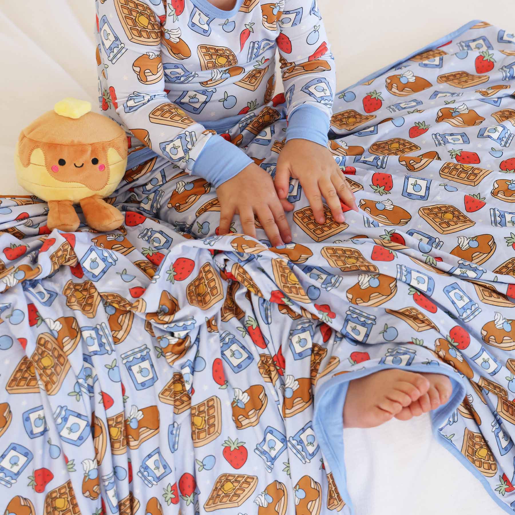 Sweet Stacks Double Sided Bamboo Blanket | Blue - Image 5