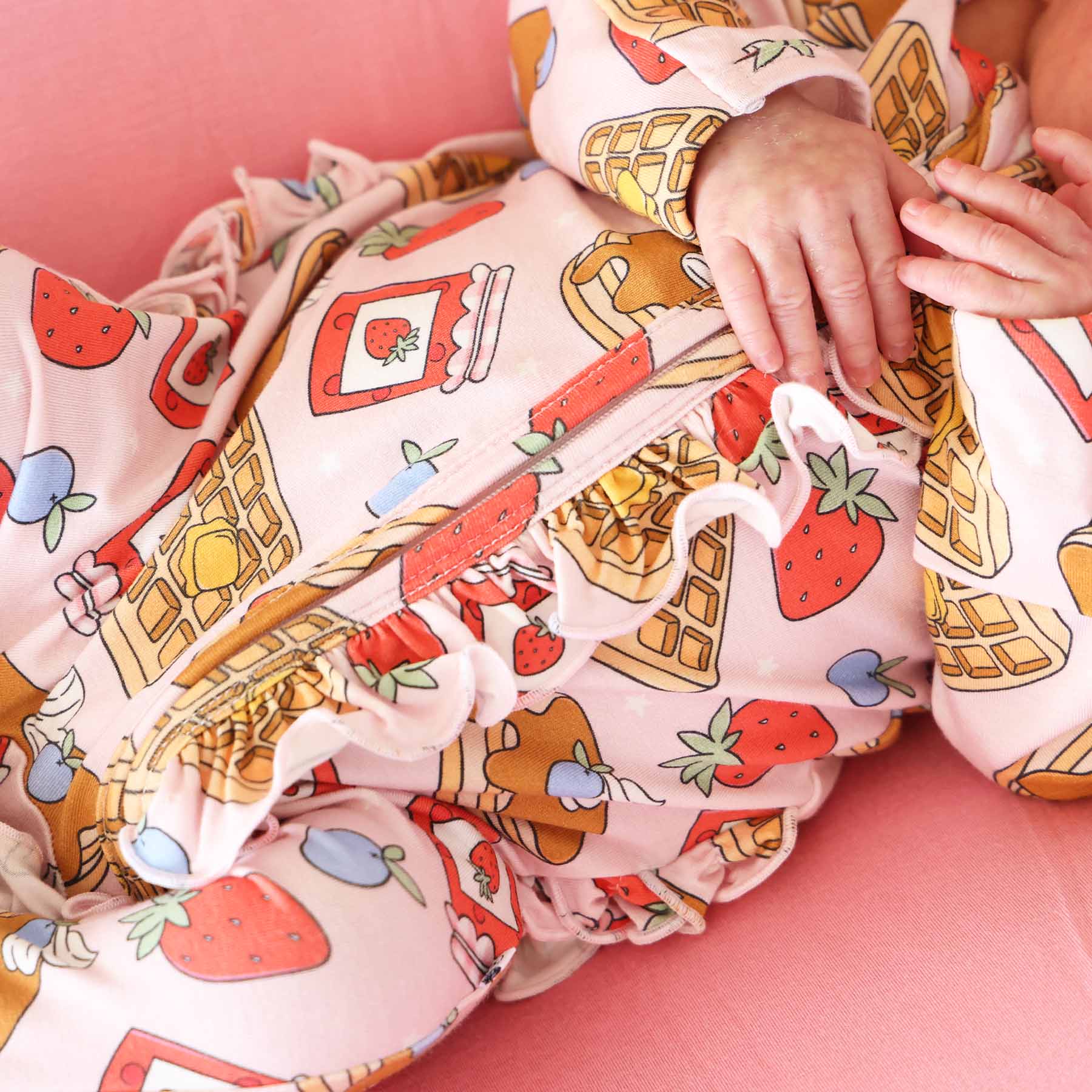 Sweet Stacks Ruffle Zipper Footie | Pink - Image 6