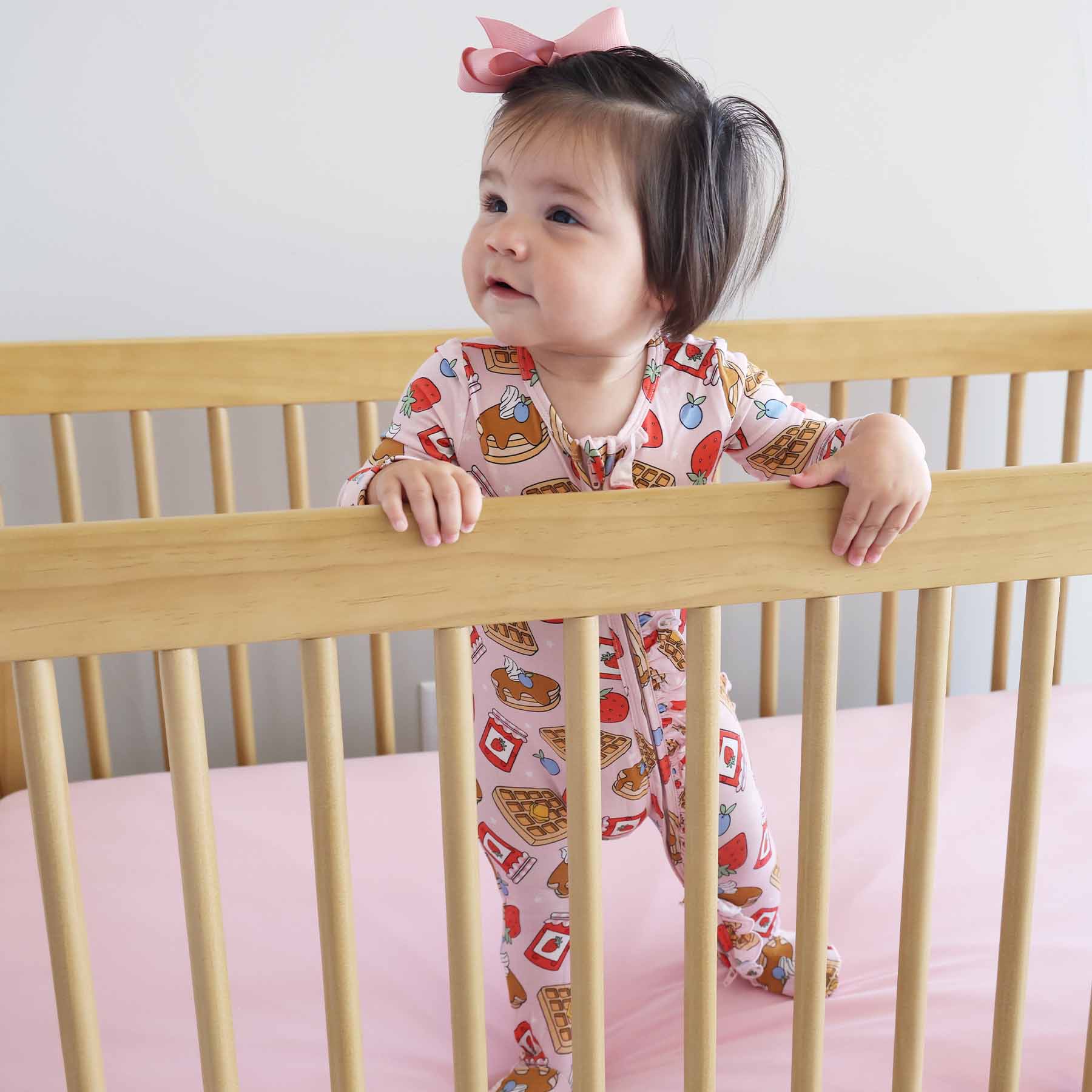 Sweet Stacks Ruffle Zipper Footie | Pink - Image 8
