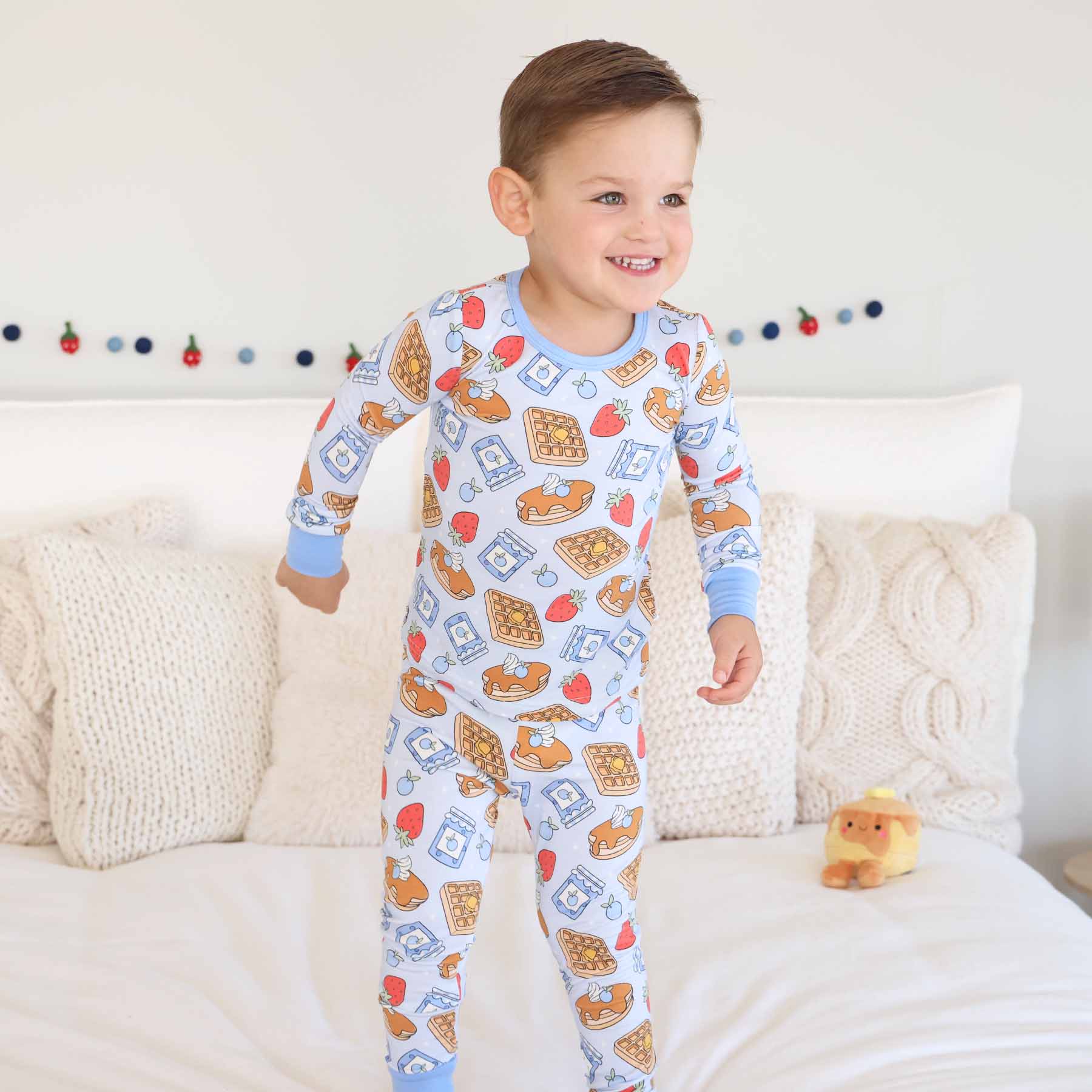Sweet Stacks Two Piece Pajama Set | Blue - Image 7