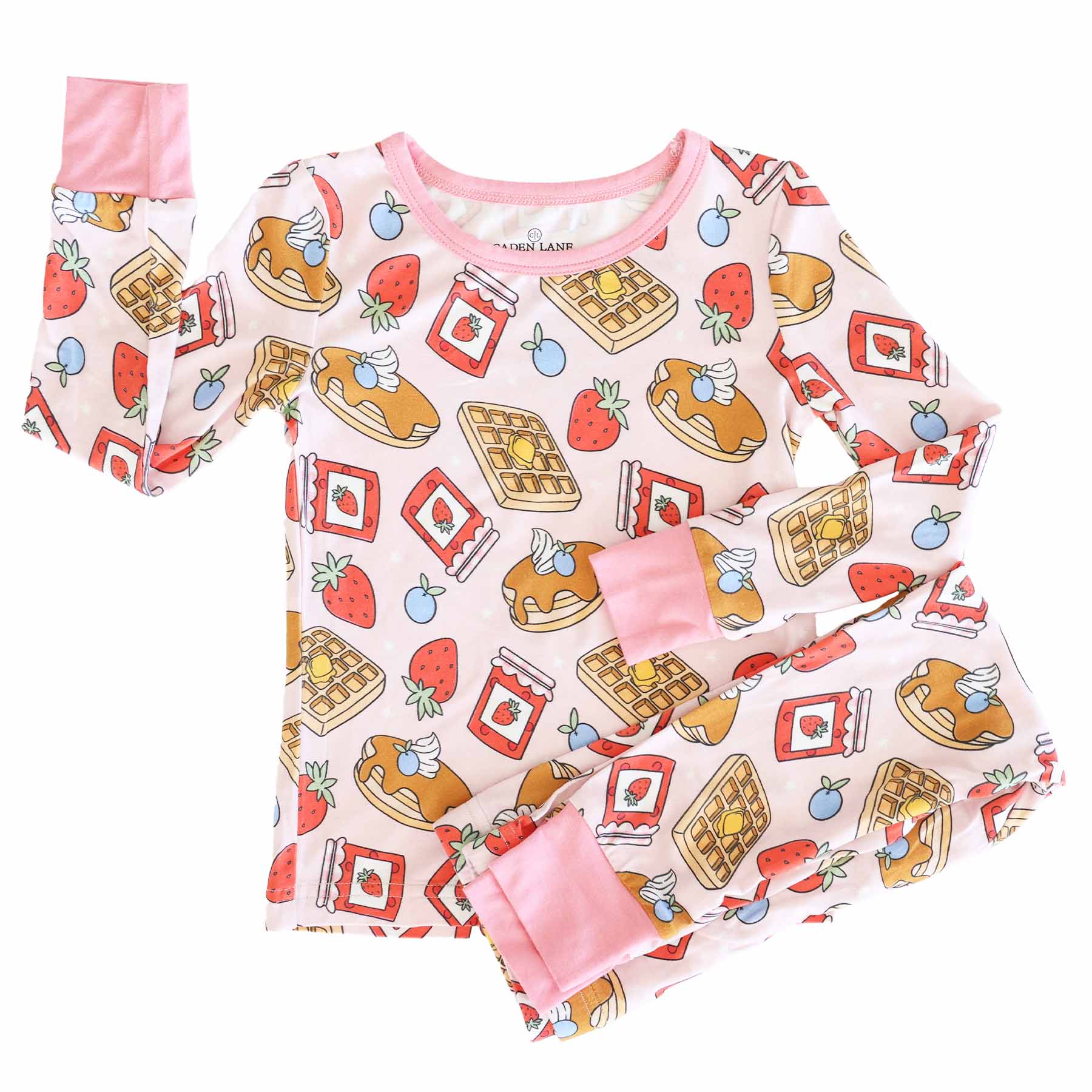 Sweet Stacks Two Piece Pajama Set | Pink - Image 2