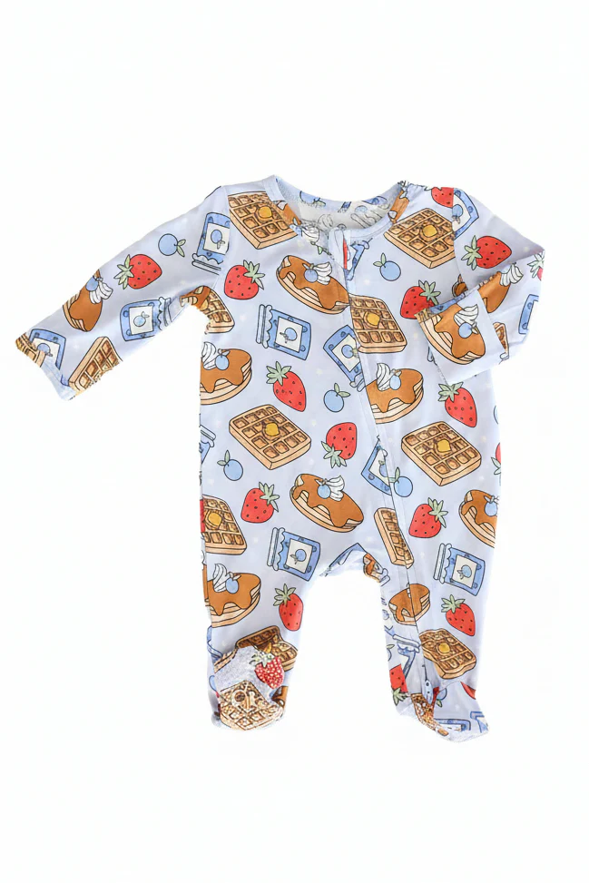 Sweet Stacks Zipper Footie | Blue