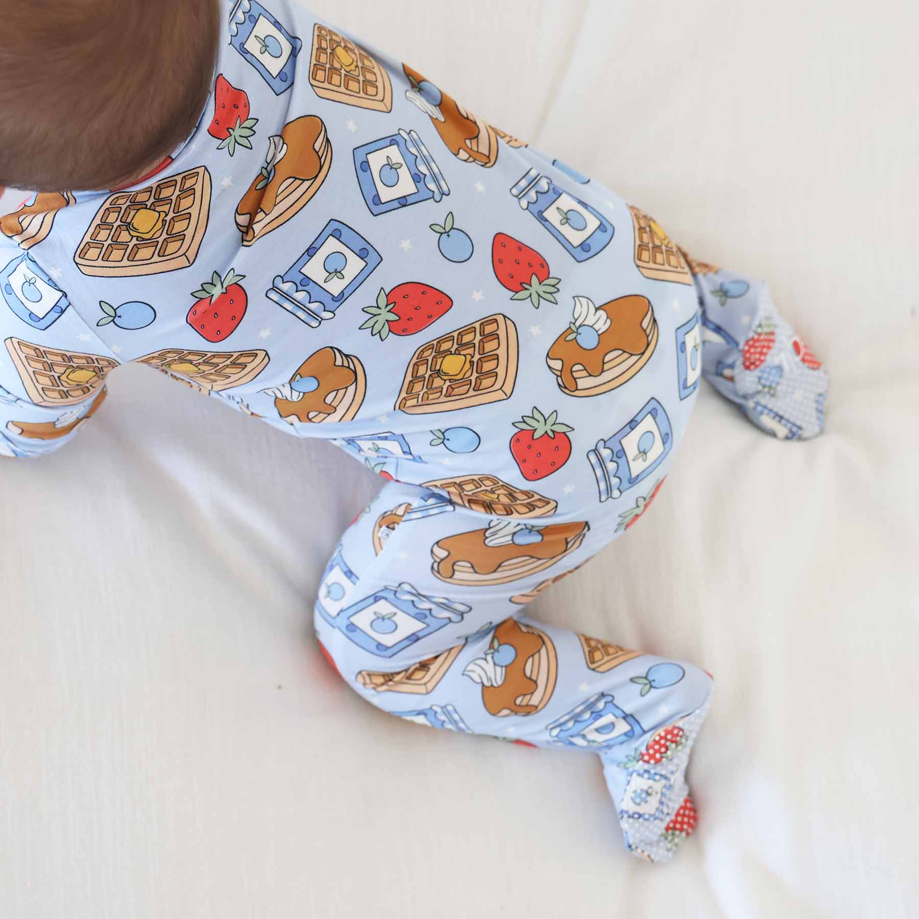 Sweet Stacks Zipper Footie | Blue - Image 10