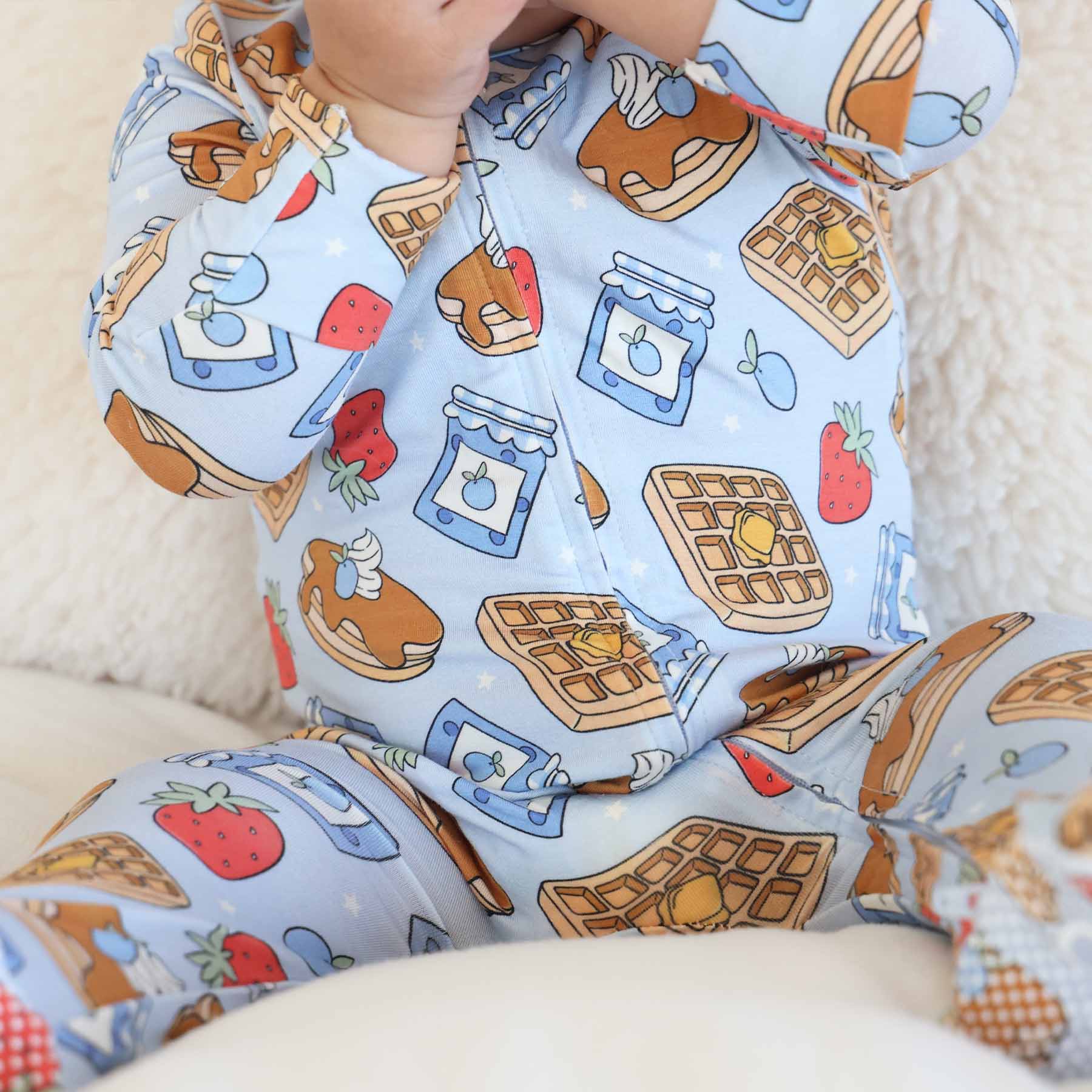 Sweet Stacks Zipper Footie | Blue - Image 6