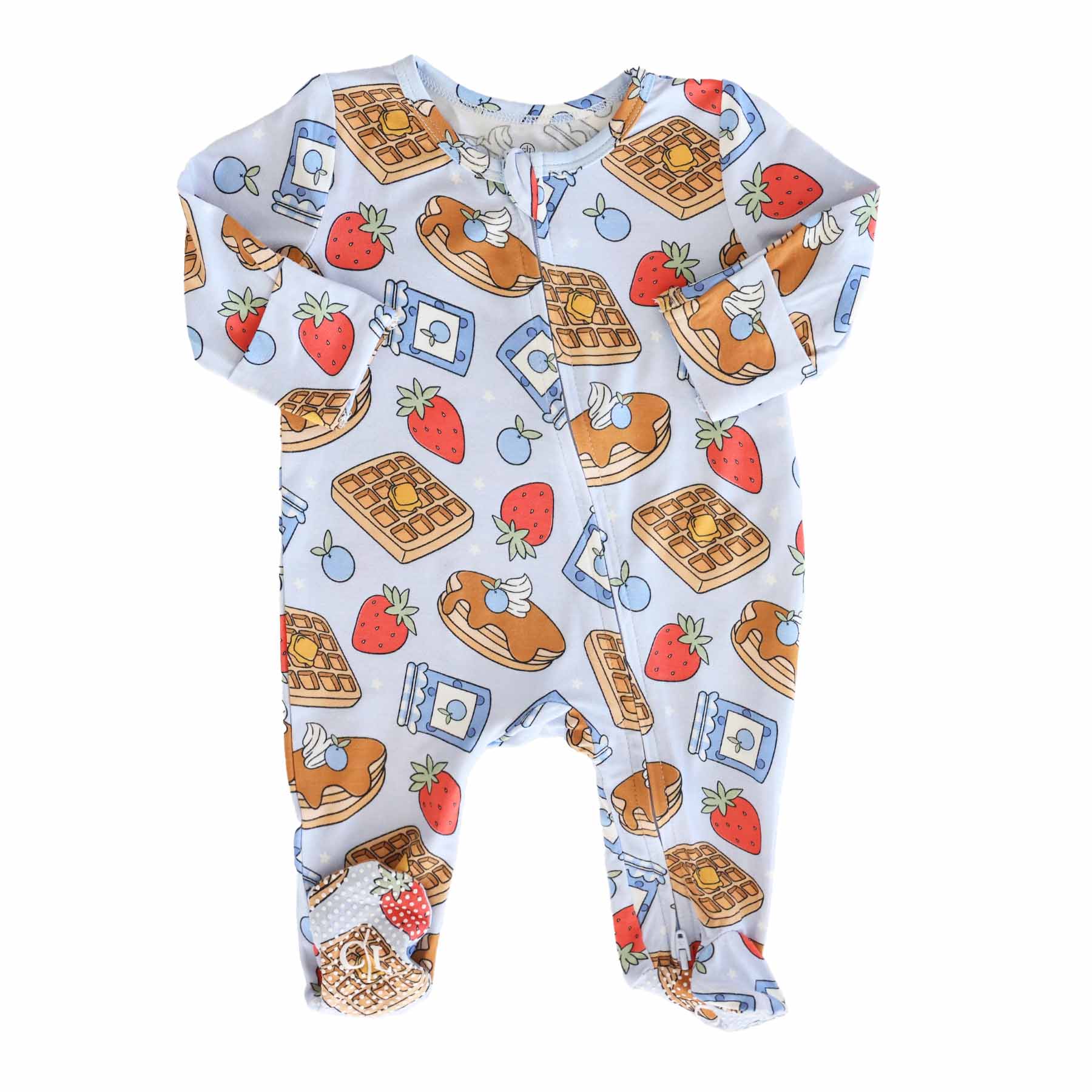 Sweet Stacks Zipper Footie | Blue - Image 7