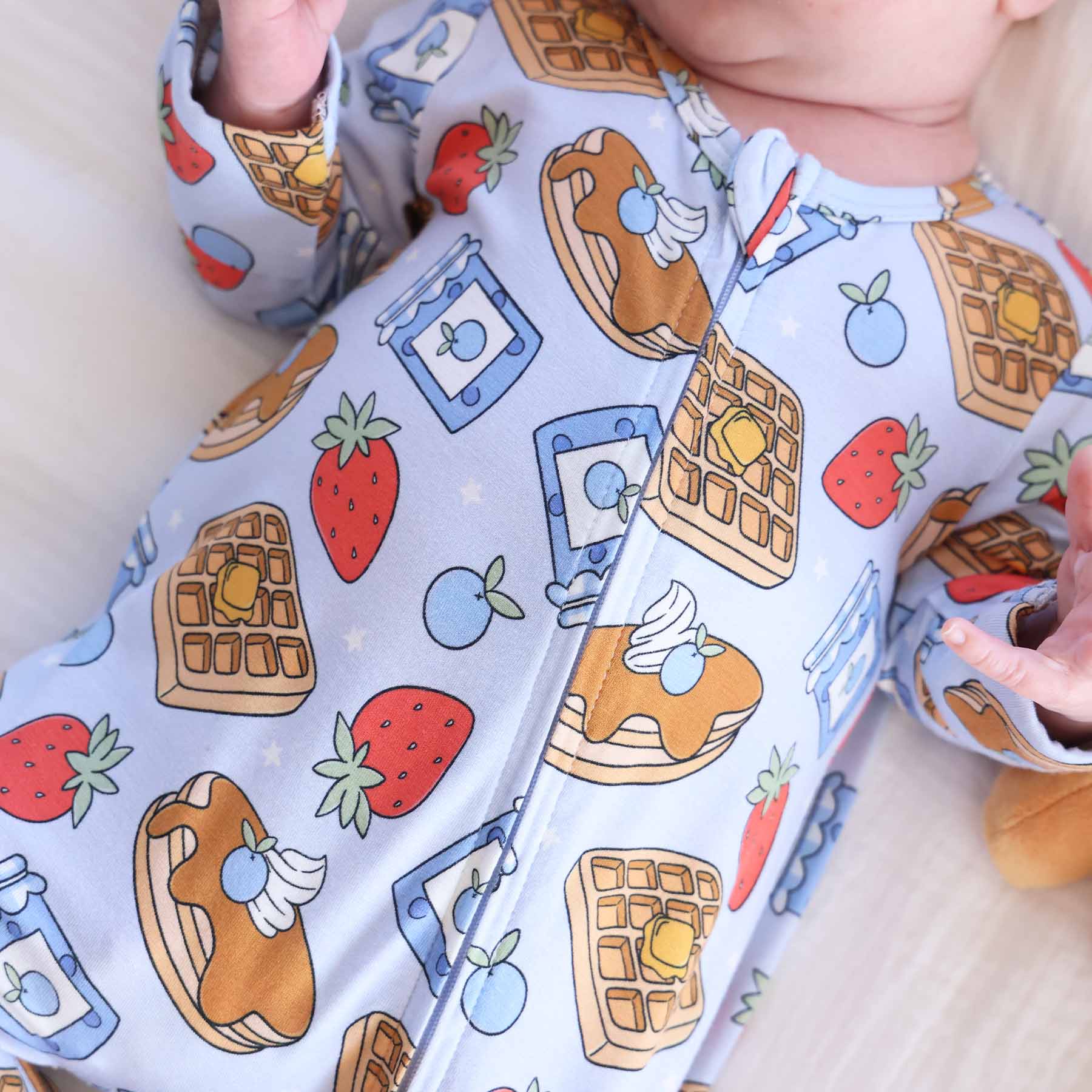 Sweet Stacks Zipper Footie | Blue - Image 8