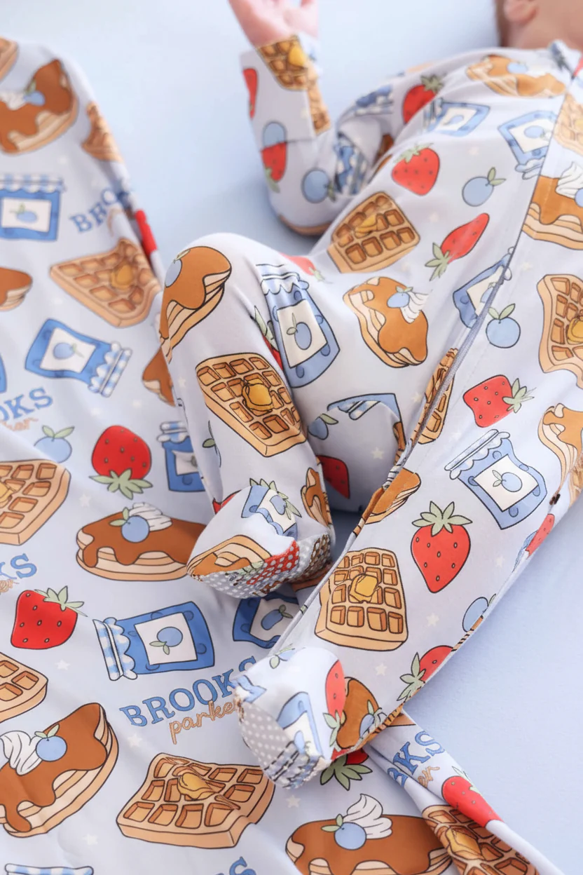Sweet Stacks Zipper Footie | Blue - Image 9