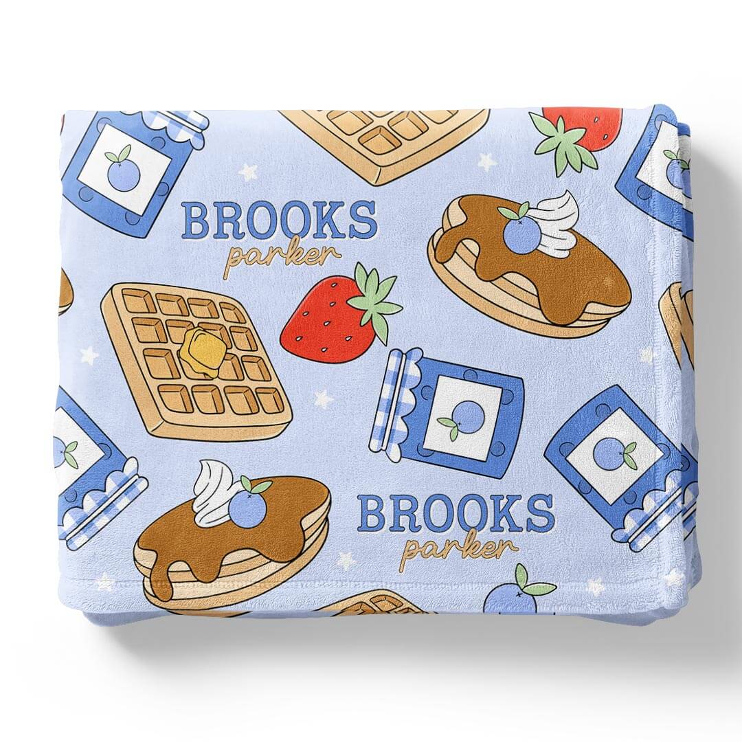 Sweet Stacks Personalized Kids Blanket | Blue - Image 2