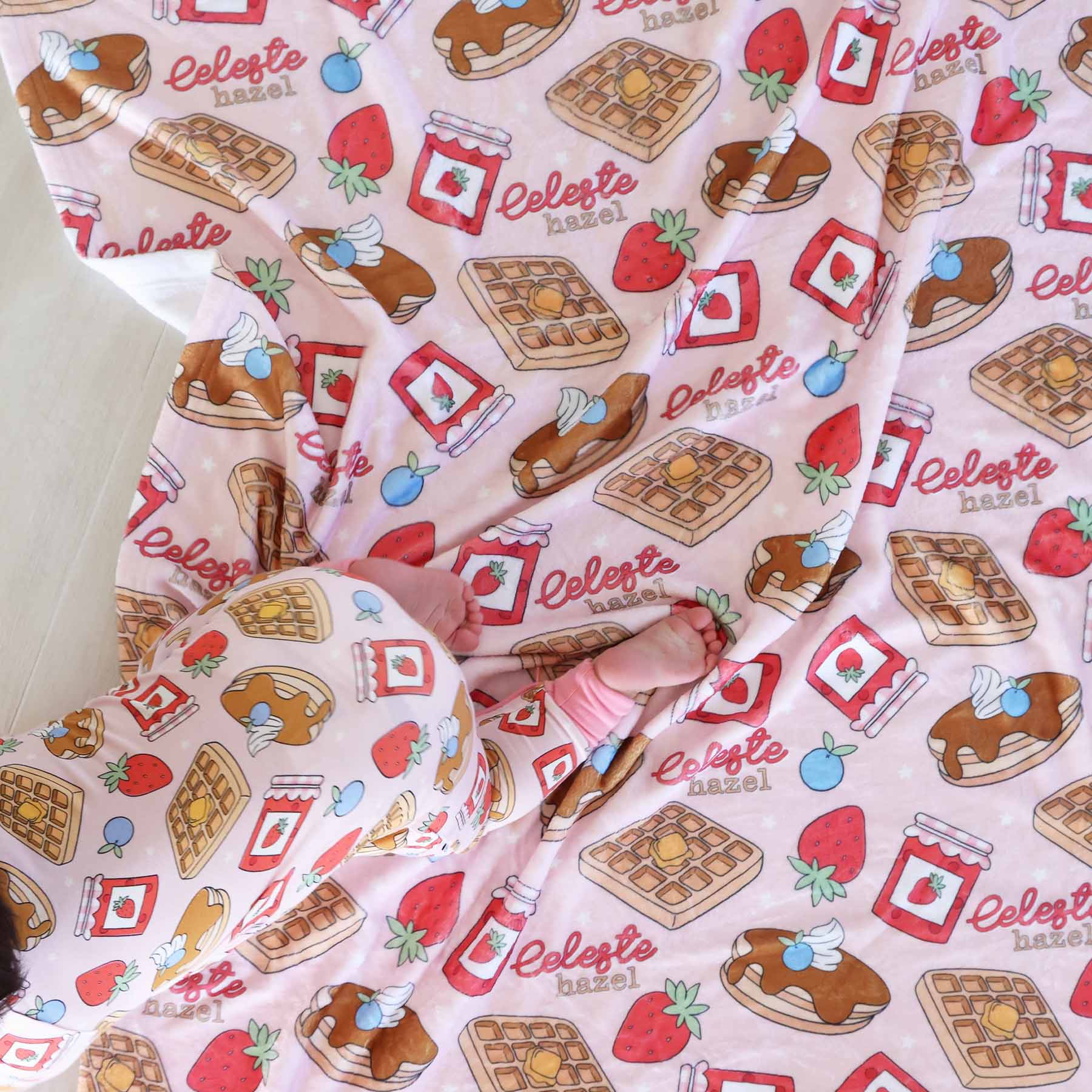 Sweet Stacks Personalized Kids Blanket | Pink - Image 4