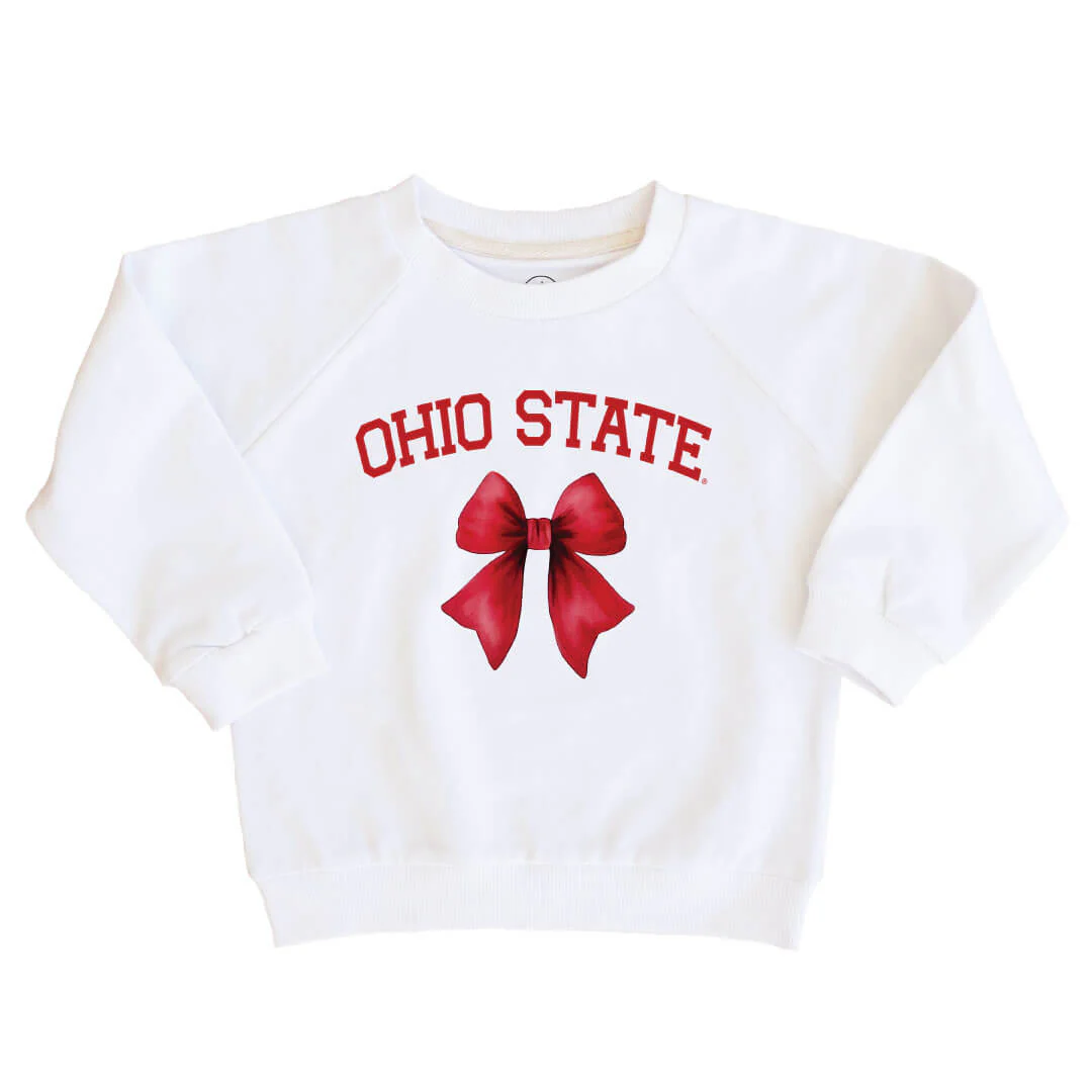 The Ohio State University | Footballs & Bows Kids Graphic Sweatshirts - Image 3
