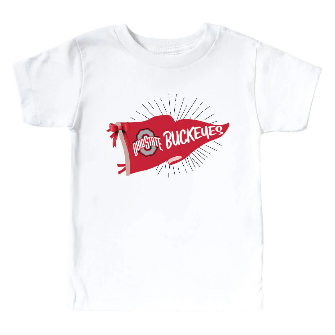 The Ohio State University | Footballs & Bows Kids Graphic Tee - Image 2