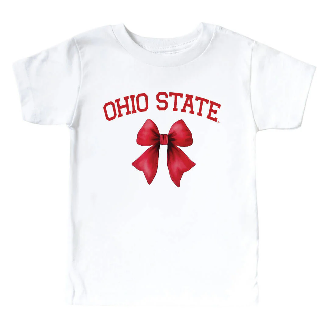 The Ohio State University | Footballs & Bows Kids Graphic Tee - Image 5
