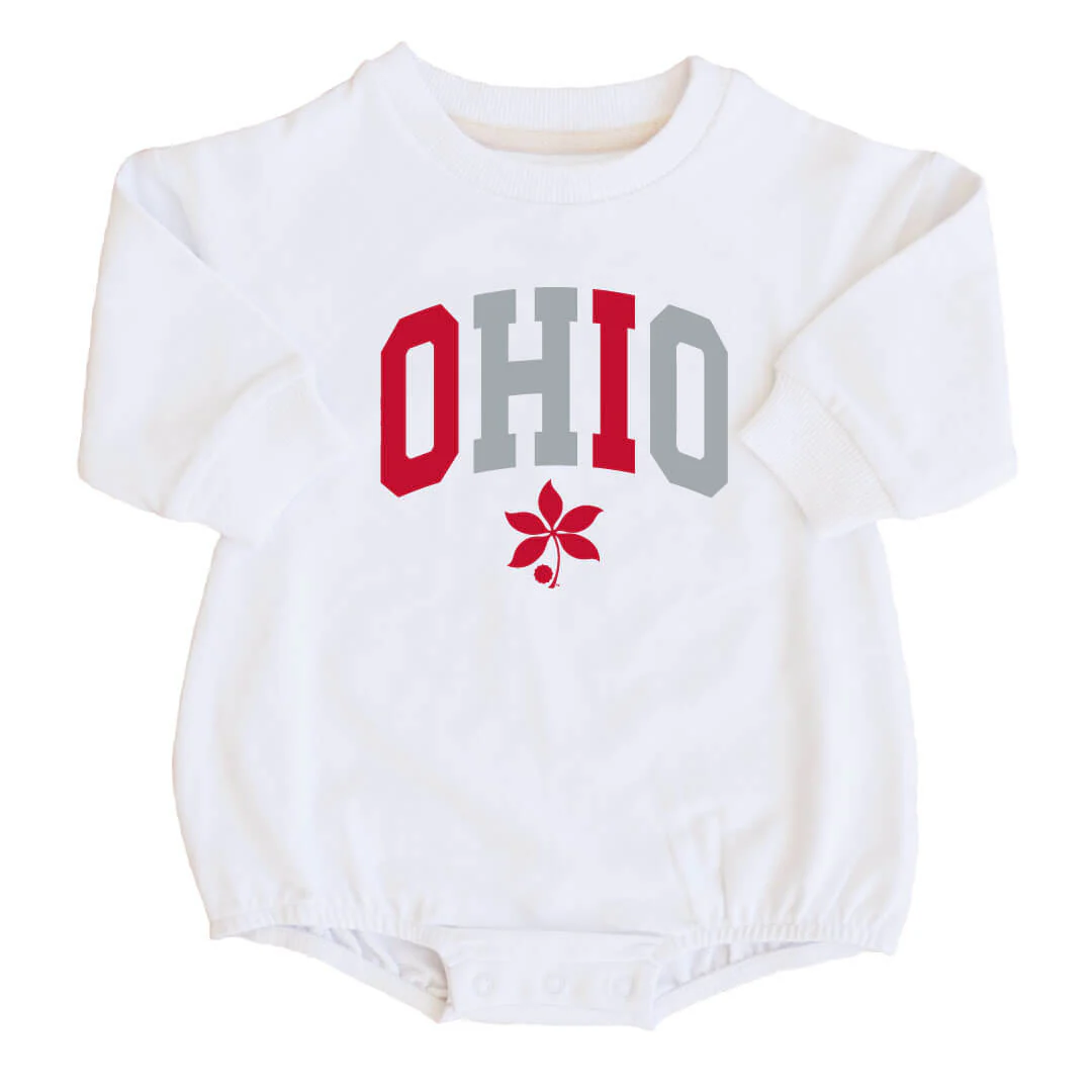 The Ohio State University | OSU Graphic Sweatshirt Bubble Romper - Image 3