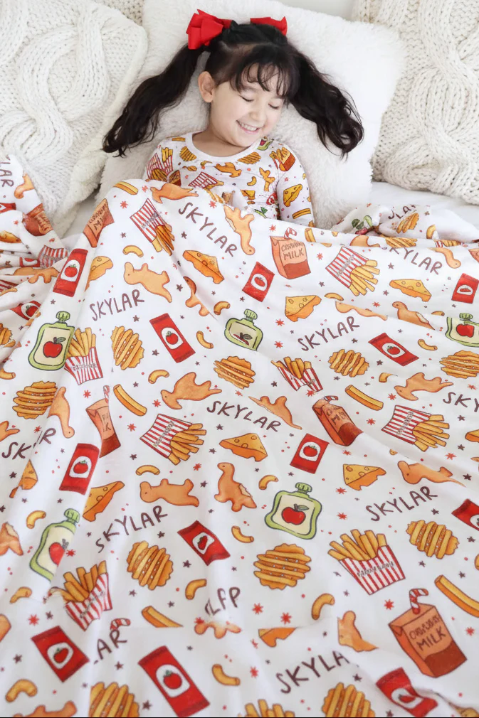 Tiny Bites Personalized Kids Blanket