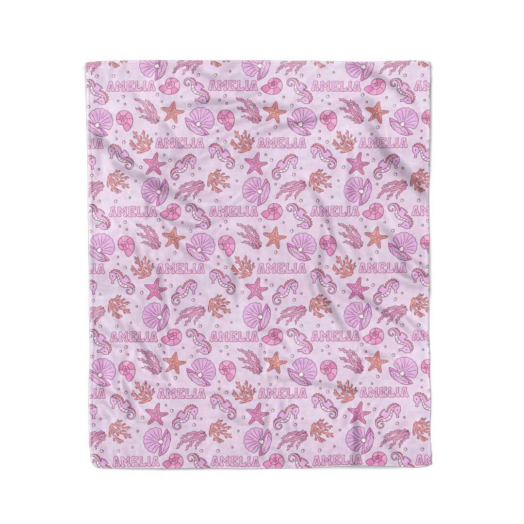 Tiny Tides Personalized Kids Blanket | Pink - Image 5