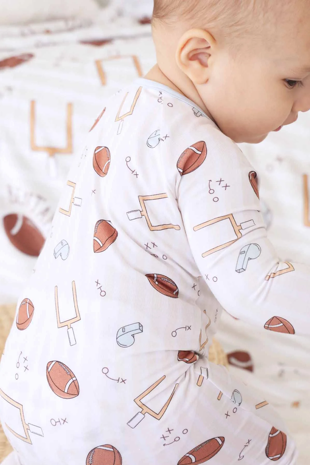 Tiny Touchdowns Convertible Zip Romper | Neutral - Image 10