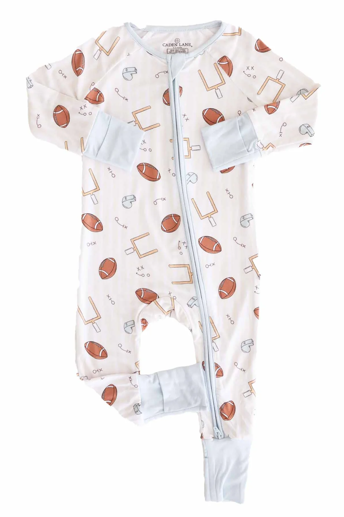 Tiny Touchdowns Convertible Zip Romper | Neutral - Image 2