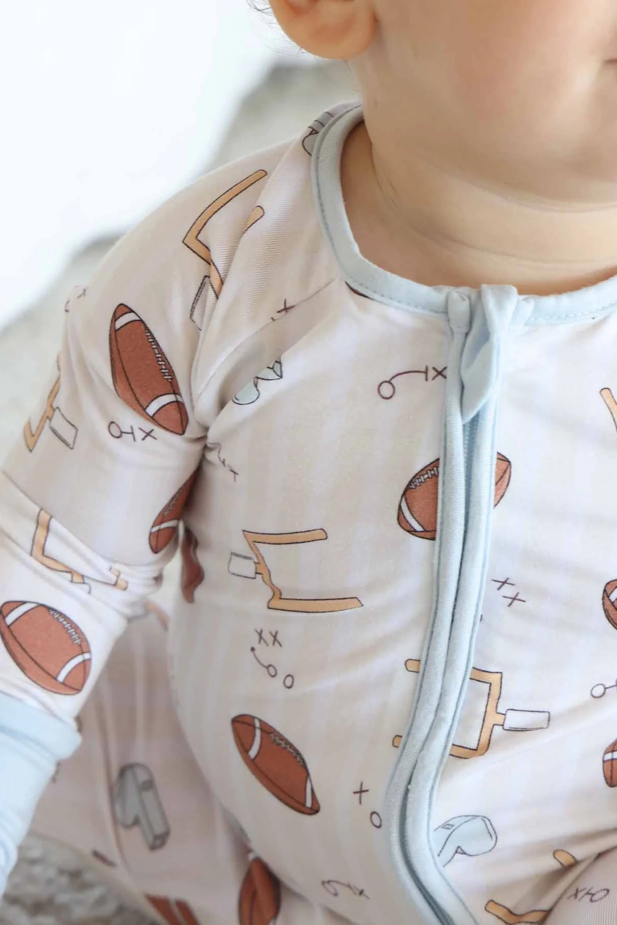 Tiny Touchdowns Convertible Zip Romper | Neutral - Image 5