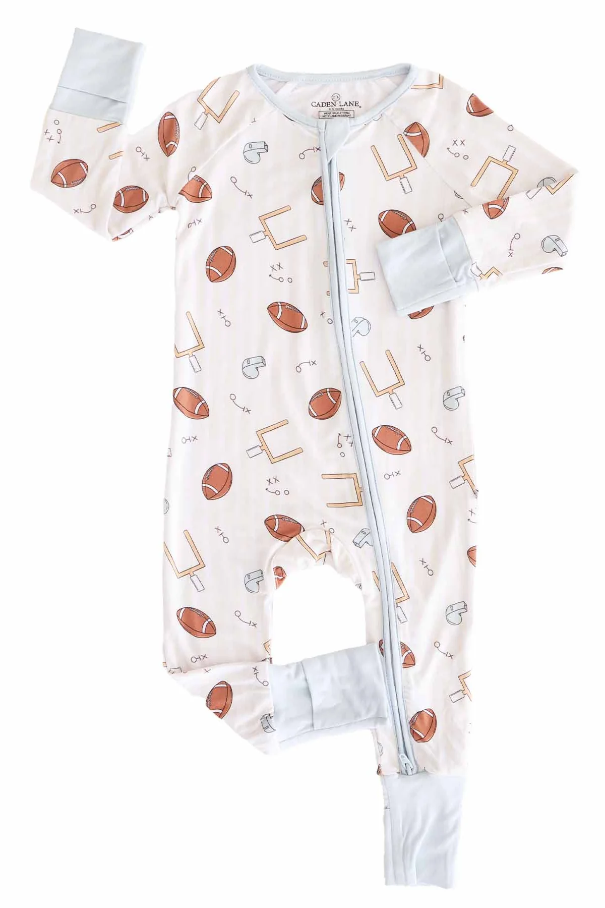 Tiny Touchdowns Convertible Zip Romper | Neutral - Image 6
