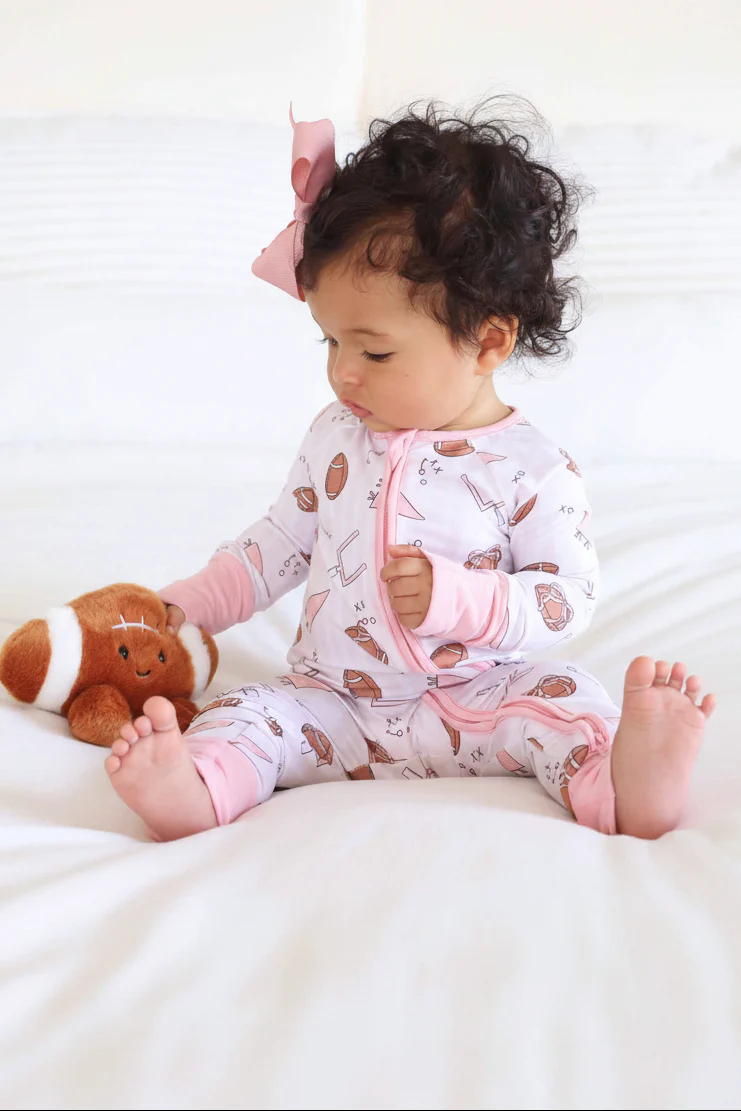 Tiny Touchdowns Convertible Zip Romper | Pink - Image 4