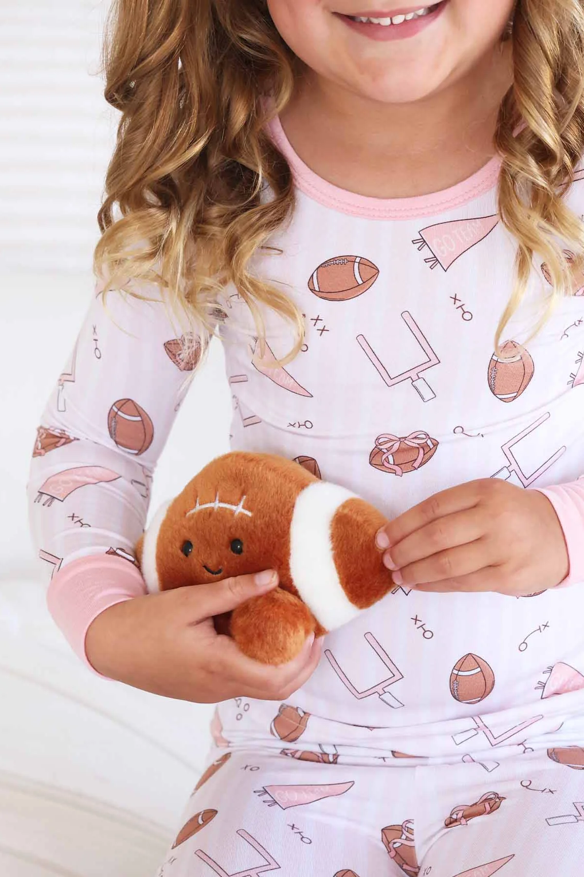 Tiny Touchdowns Two Piece Pajama Set | Pink - Image 9