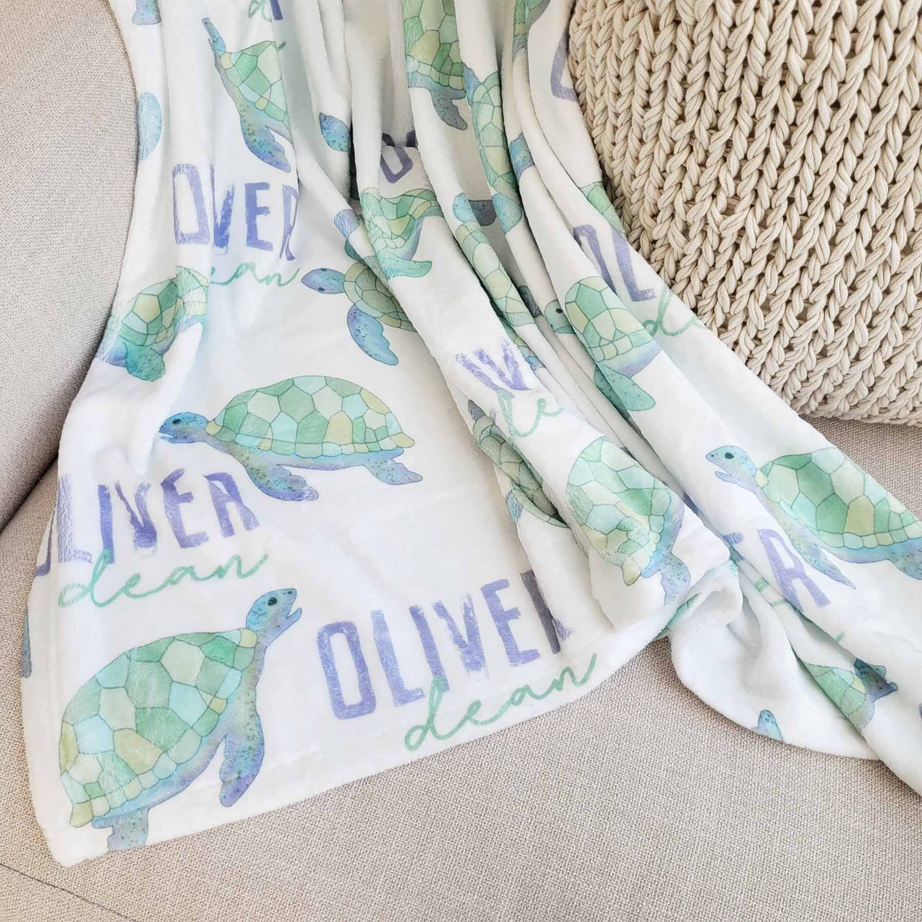 Totally Turtles Personalized Kids Blanket - Image 3
