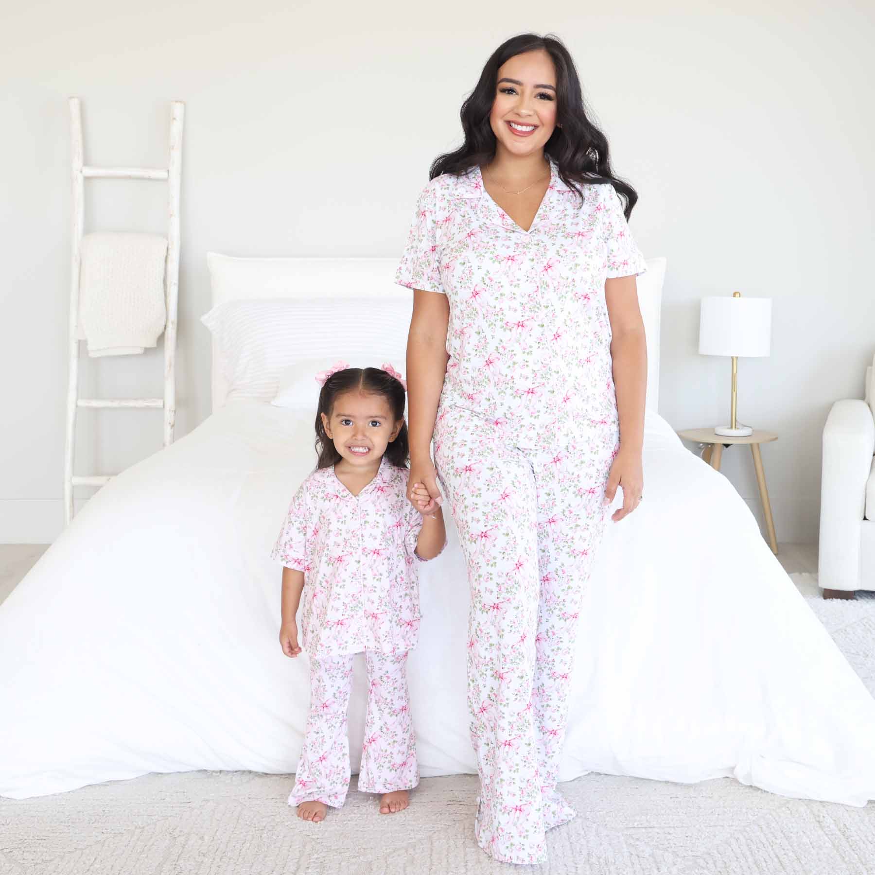 Girl's Two Piece Flare Lounge Set | Bows in Bloom - Image 10