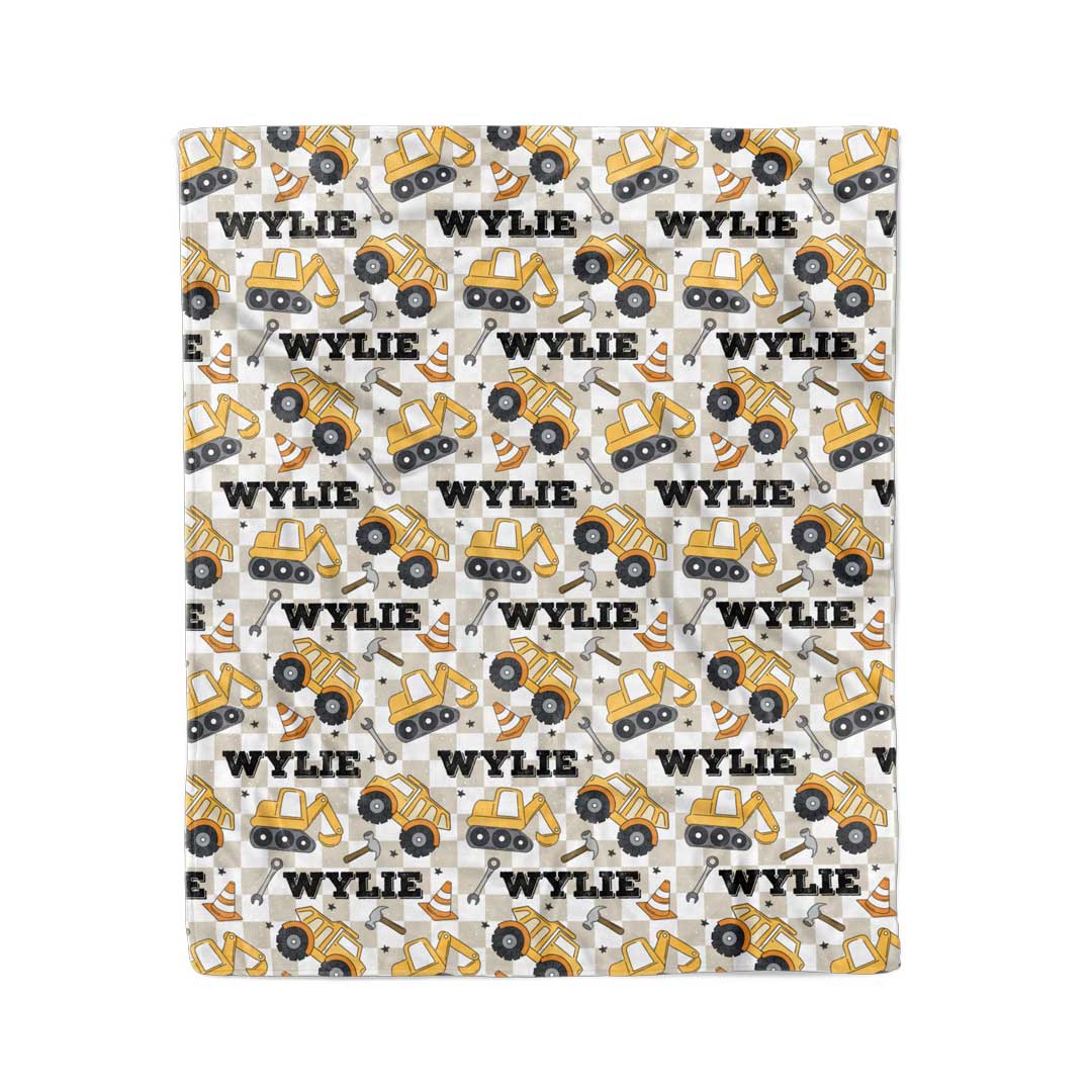 Under Construction Personalized Kids Blanket - Image 3