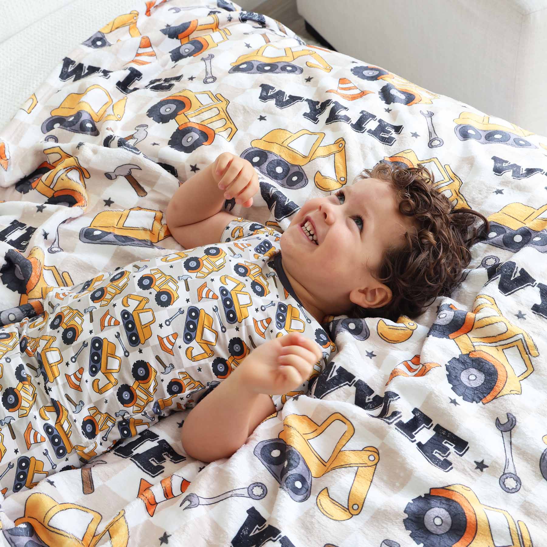 Under Construction Personalized Kids Blanket - Image 4